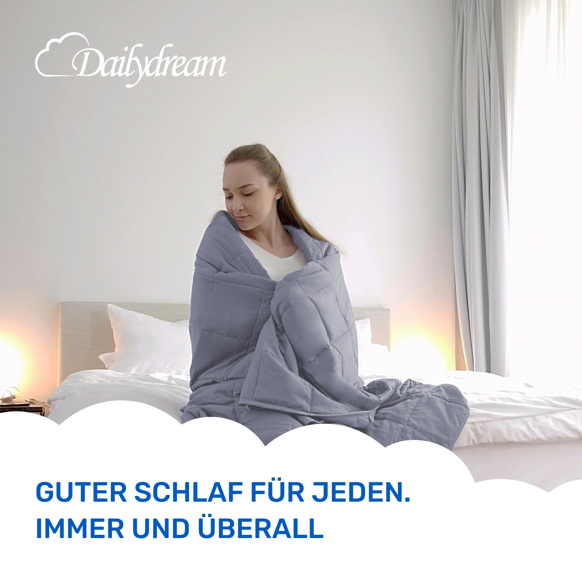 Gewichtsdecke für Erwachsene aus 100% Baumwolle, Edition"Grau"