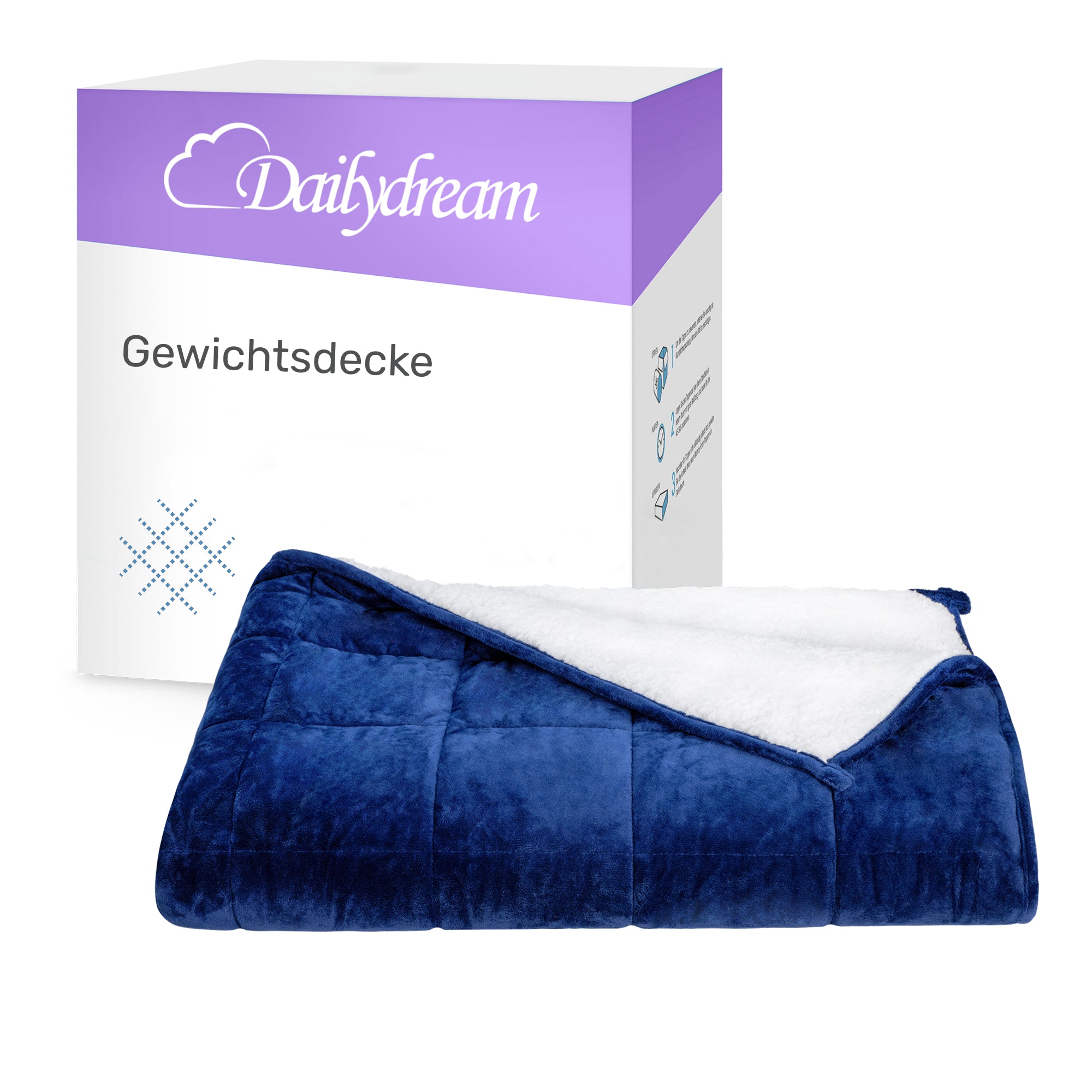 Gewichtsdecke für Erwachsene aus flauschigem Fleece, Edition "Blau"