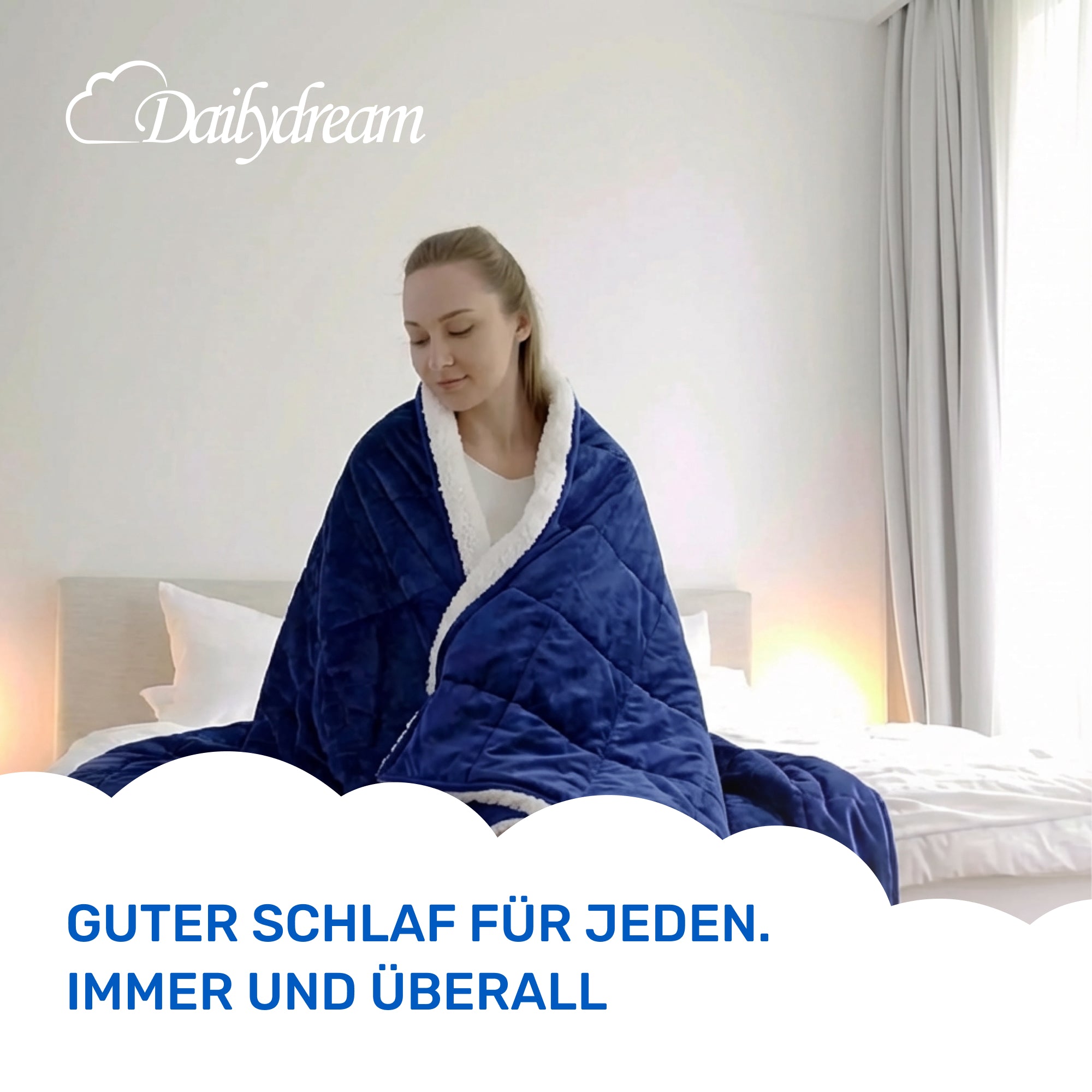 Gewichtsdecke für Erwachsene aus flauschigem Fleece, Edition "Blau"