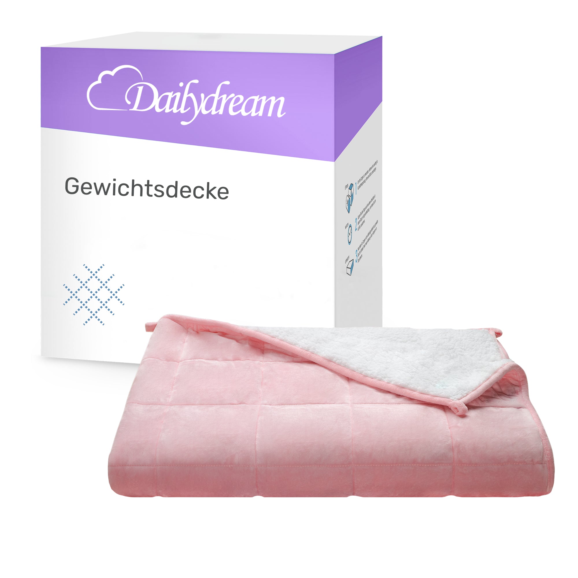 Gewichtsdecke für Erwachsene aus flauschigem Fleece, Edition "Rosa"