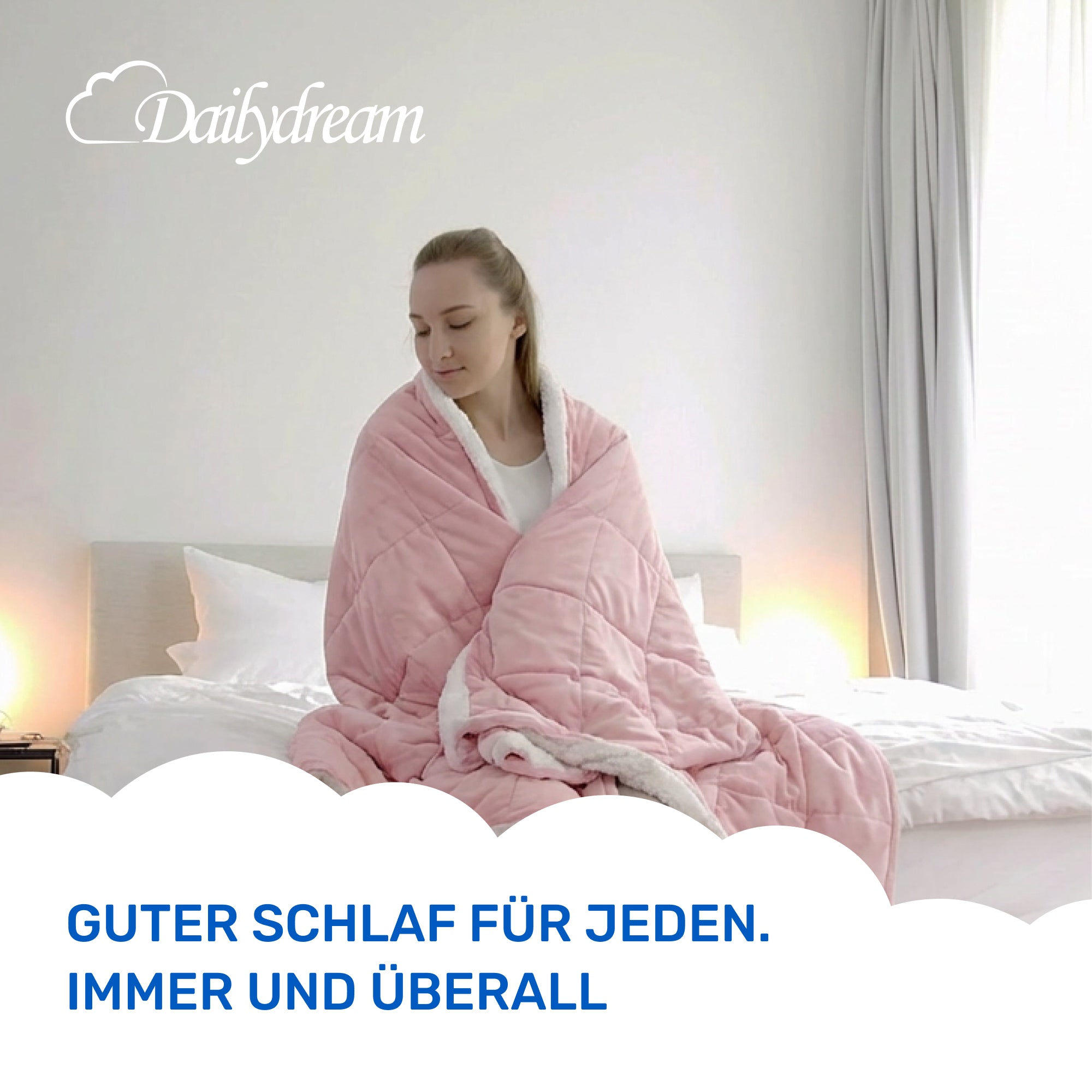Gewichtsdecke für Erwachsene aus flauschigem Fleece, Edition "Rosa"