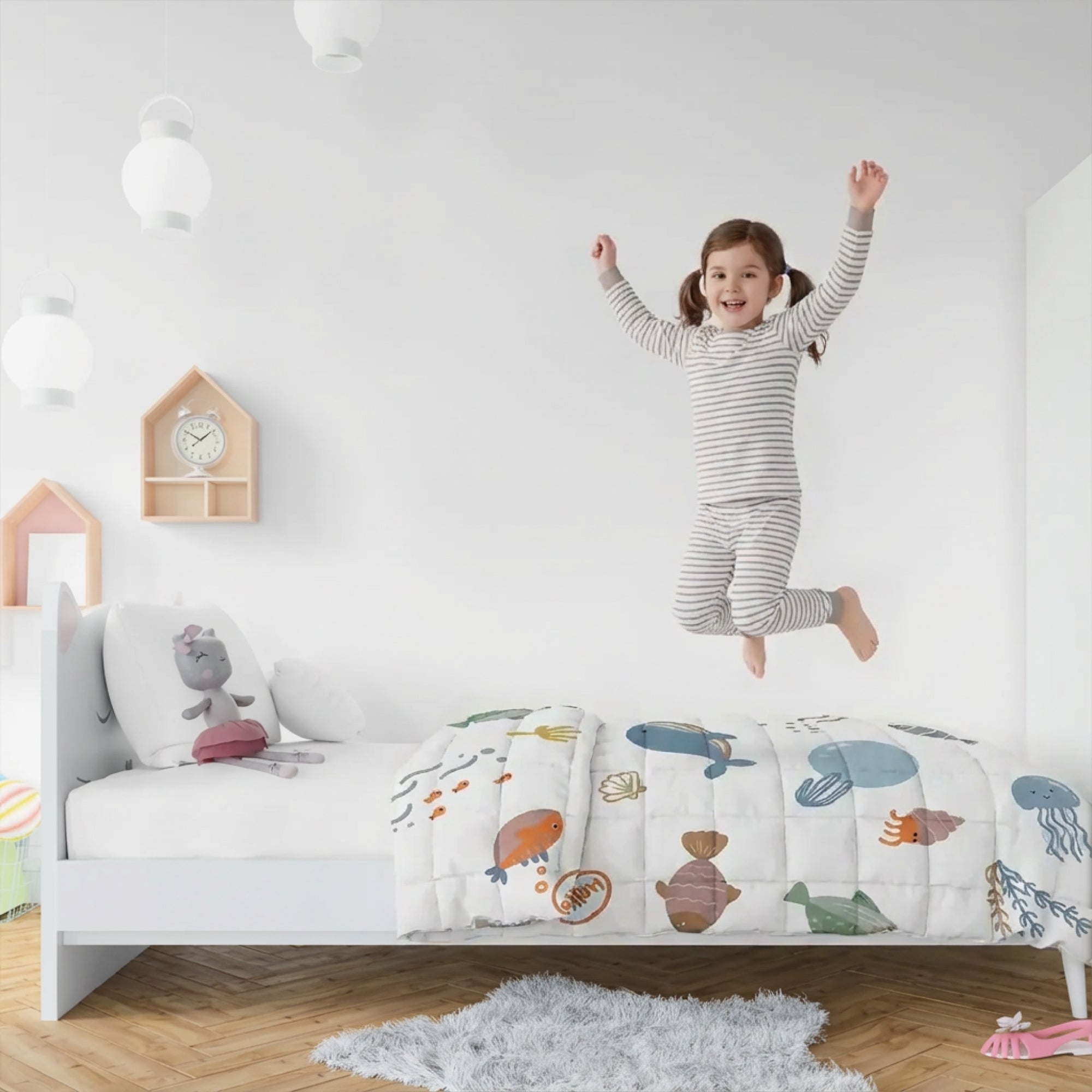 Tyngd filt för barn gjord av 100% bomull, "Ocean"-utgåva