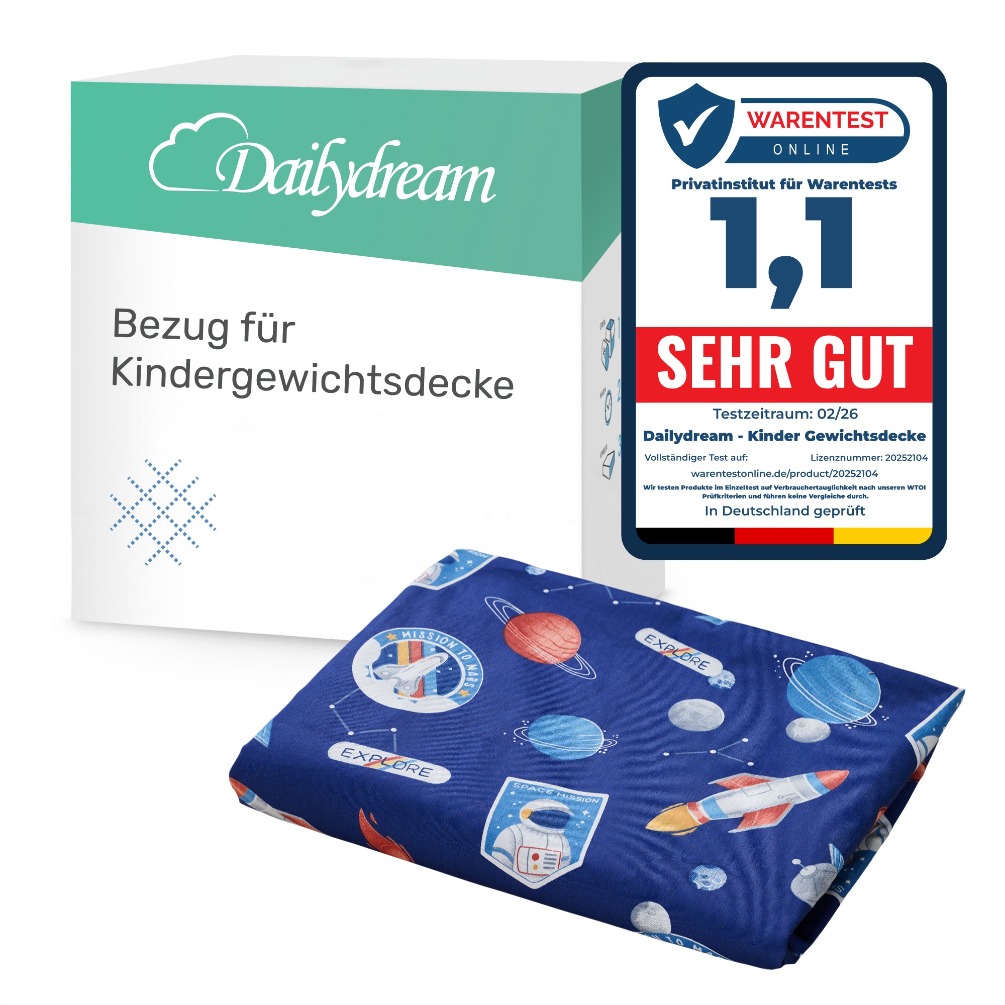 Vägt filt för barn av 100% bomull, "Space"-utgåva