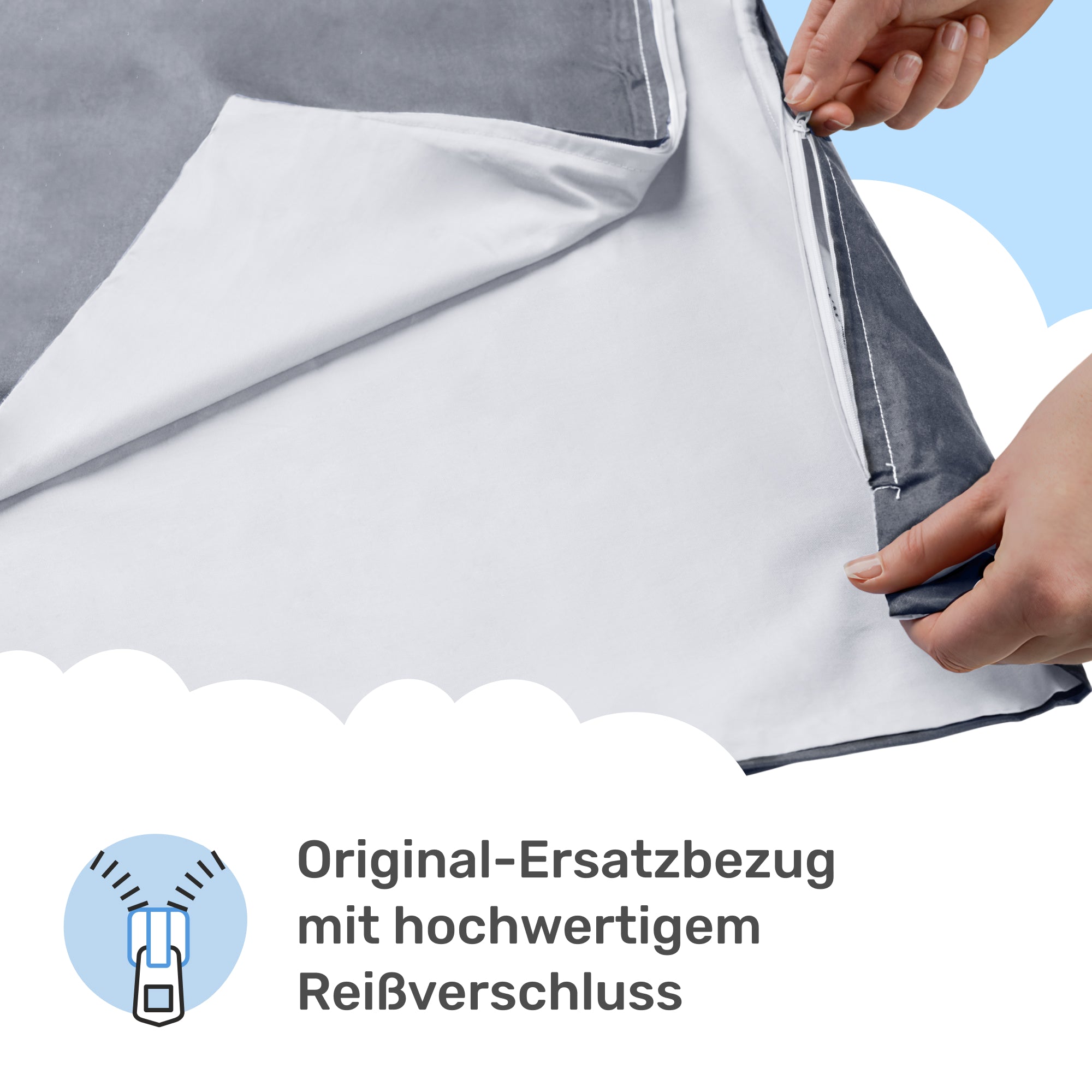 Dailydream Bezug in weiß für Erwachsenengewichtsdecken 135 x 200 cm - zweifarbig