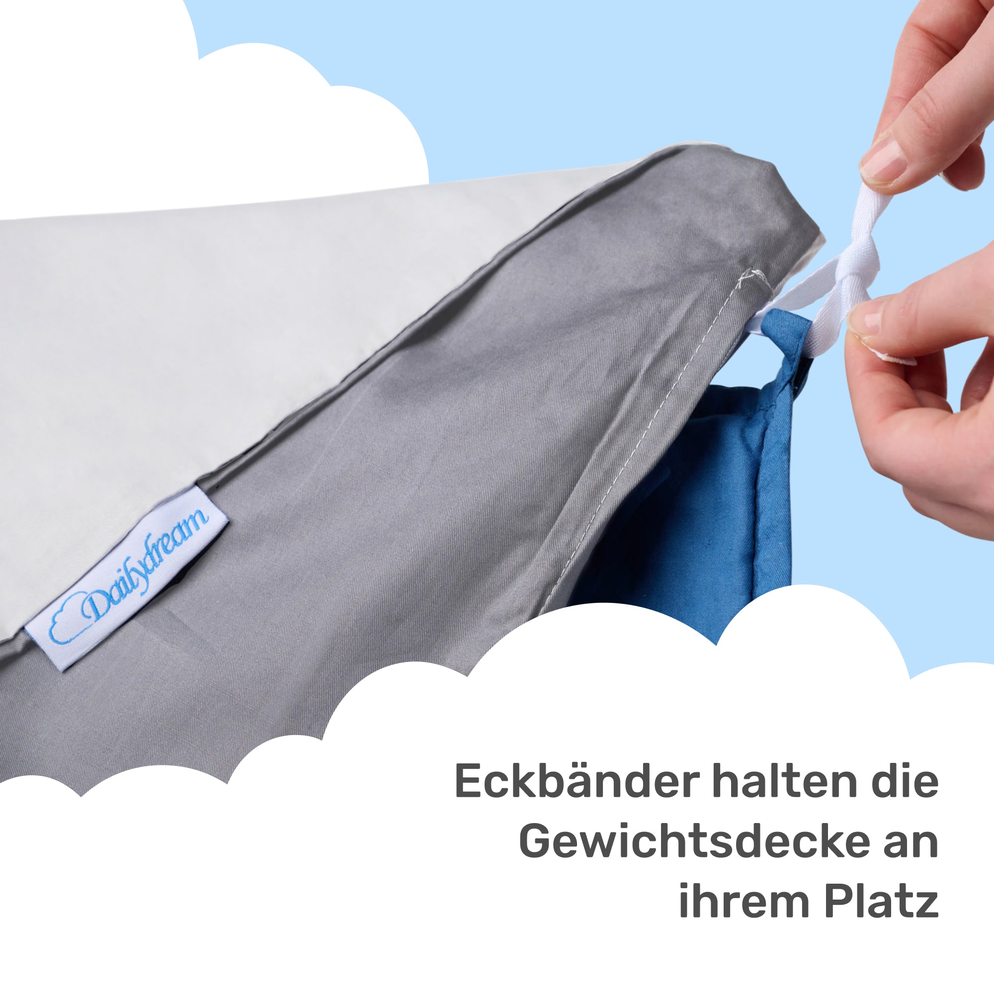 Dailydream Bezug in weiß für Erwachsenengewichtsdecken 135 x 200 cm - zweifarbig