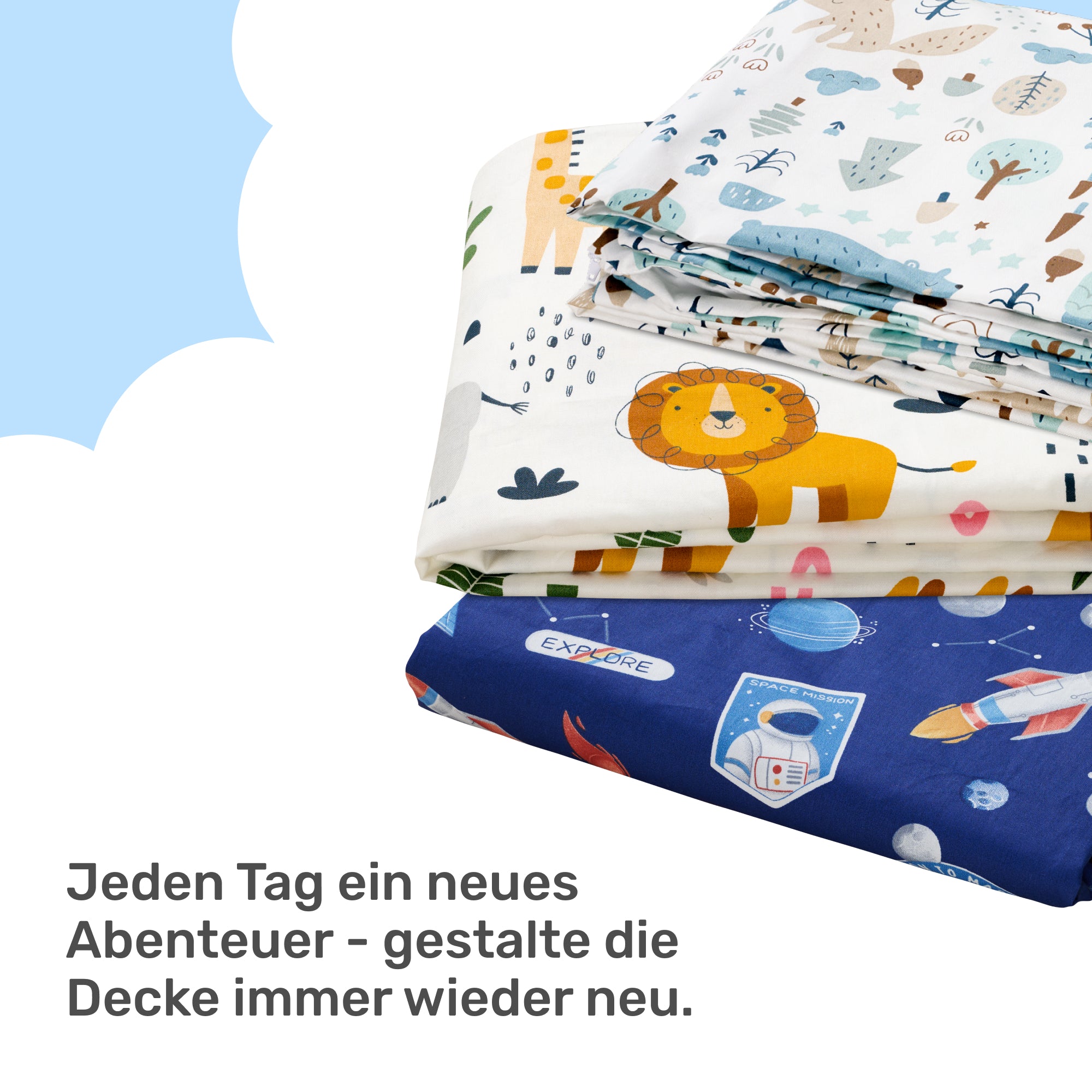 Gewichtsdeckenbezug für Kinder aus 100% Baumwolle, Edition "Space"