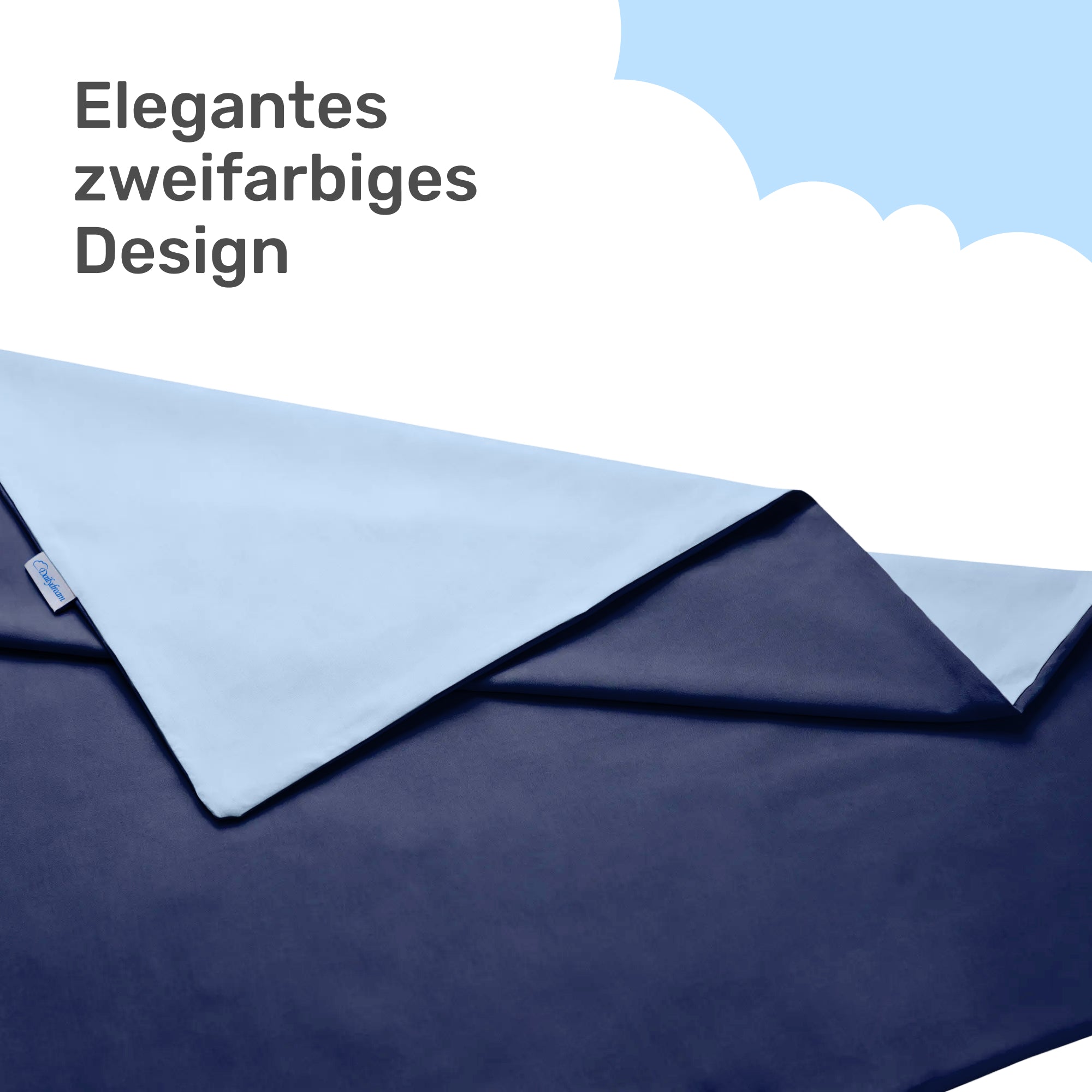 Dailydream Bezug in blau für Erwachsenengewichtsdecken 135 x 200 cm - zweifarbig