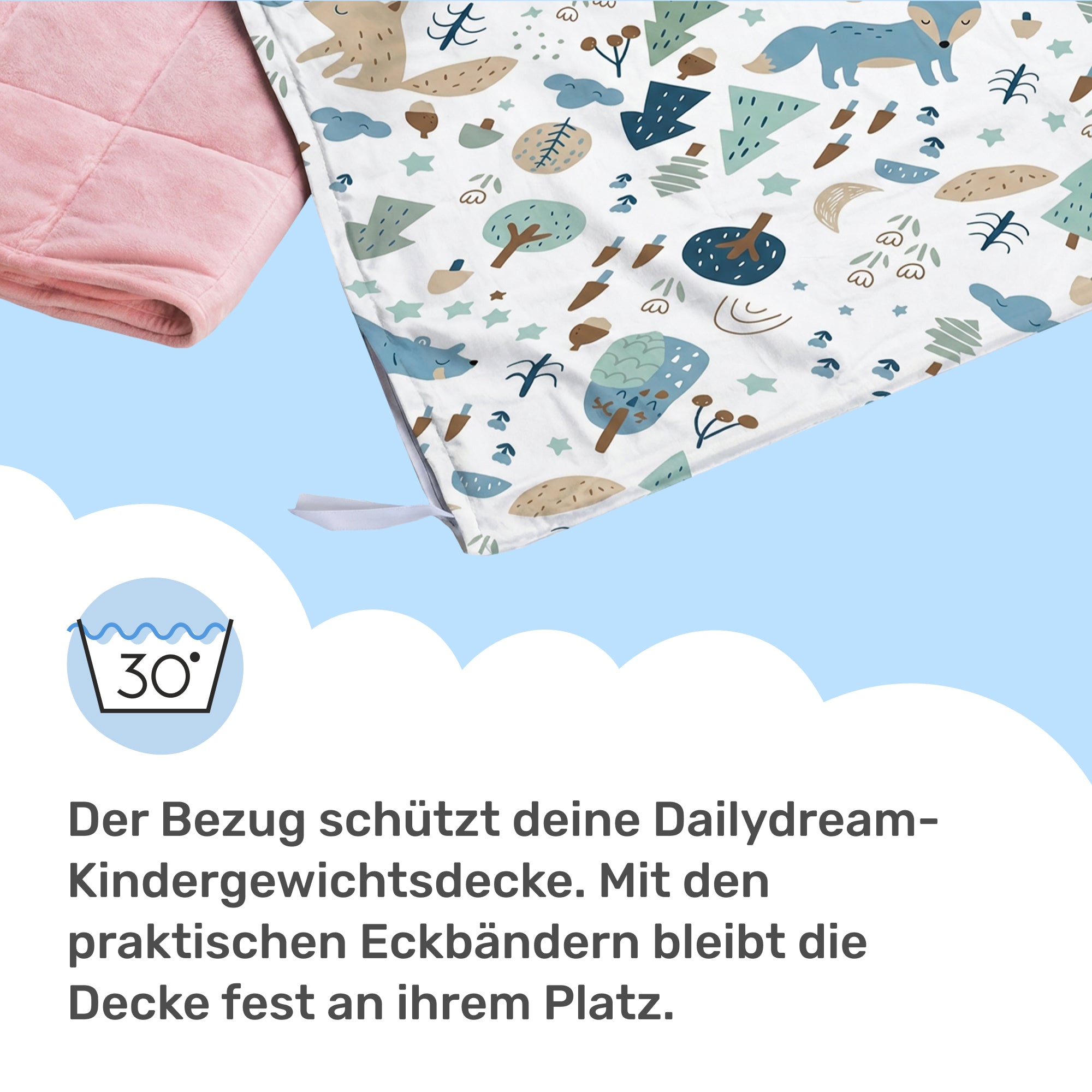 Gewichtsdeckenbezug für Kinder aus 100% Baumwolle, Edition "Wald"