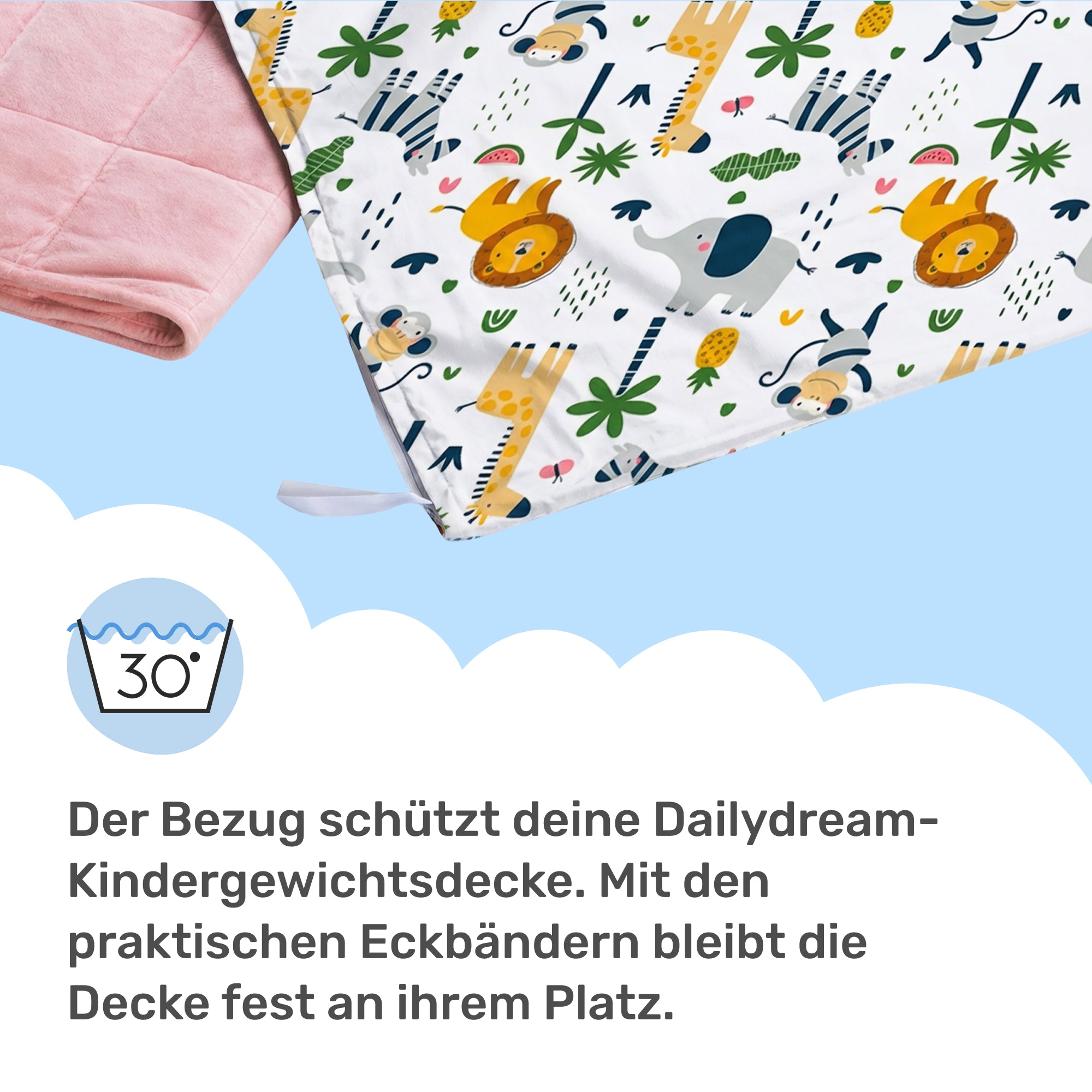 Gewichtsdeckenbezug für Kinder aus 100% Baumwolle, Edition "Safari"