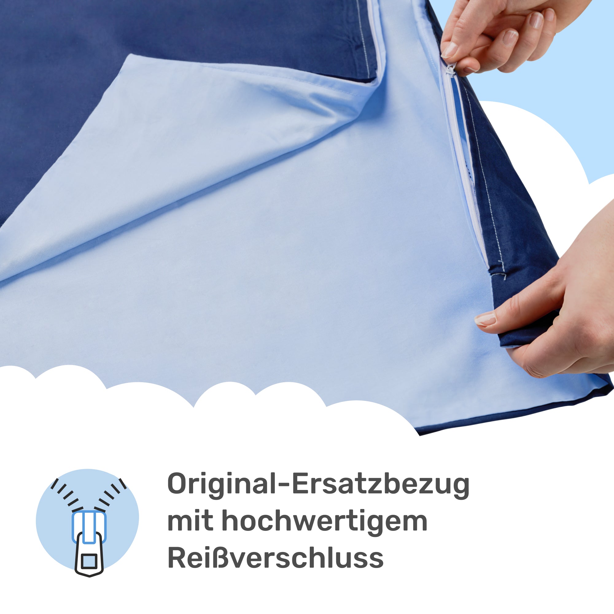 Dailydream Bezug in blau für Erwachsenengewichtsdecken 135 x 200 cm - zweifarbig