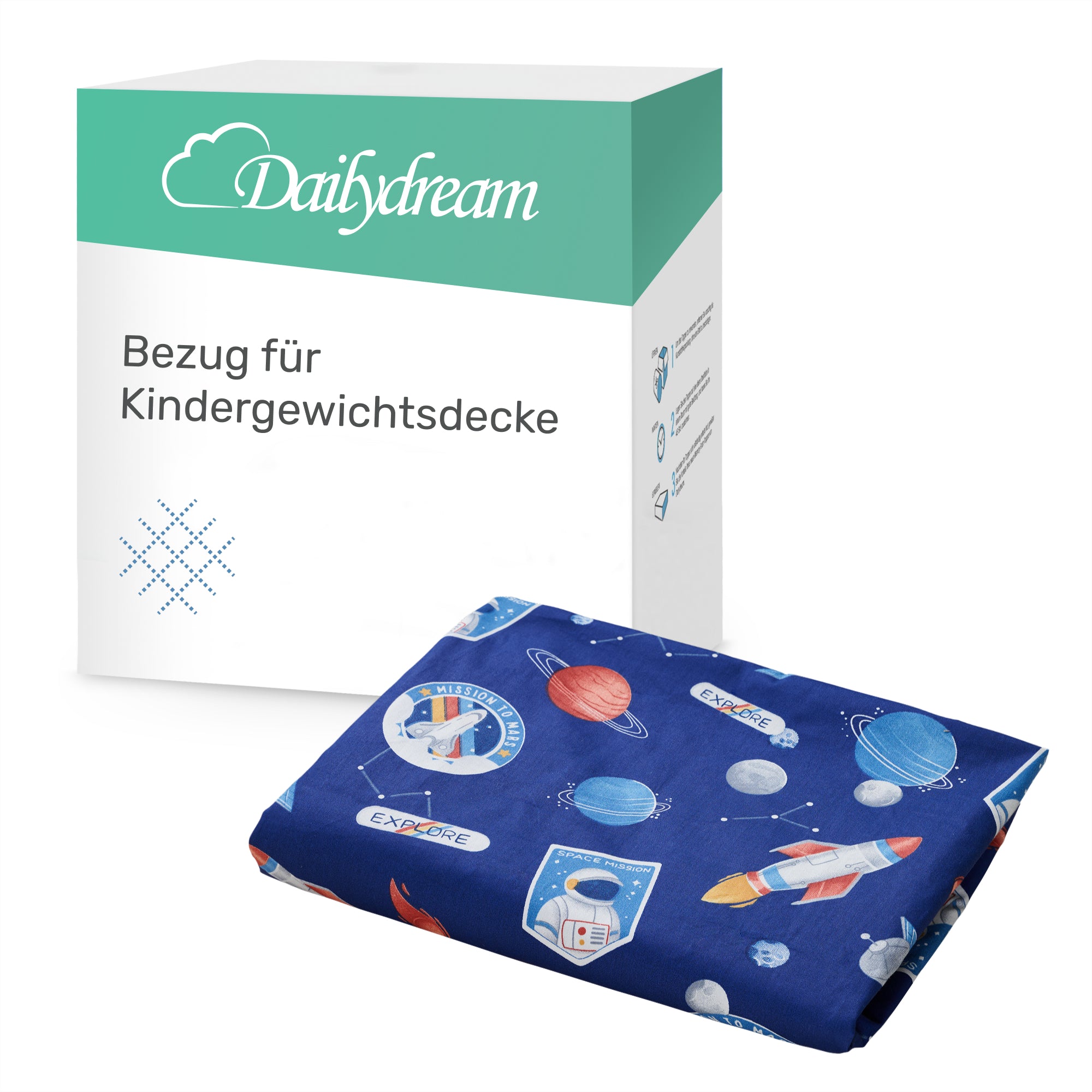 Gewichtsdeckenbezug für Kinder aus 100% Baumwolle, Edition "Space"