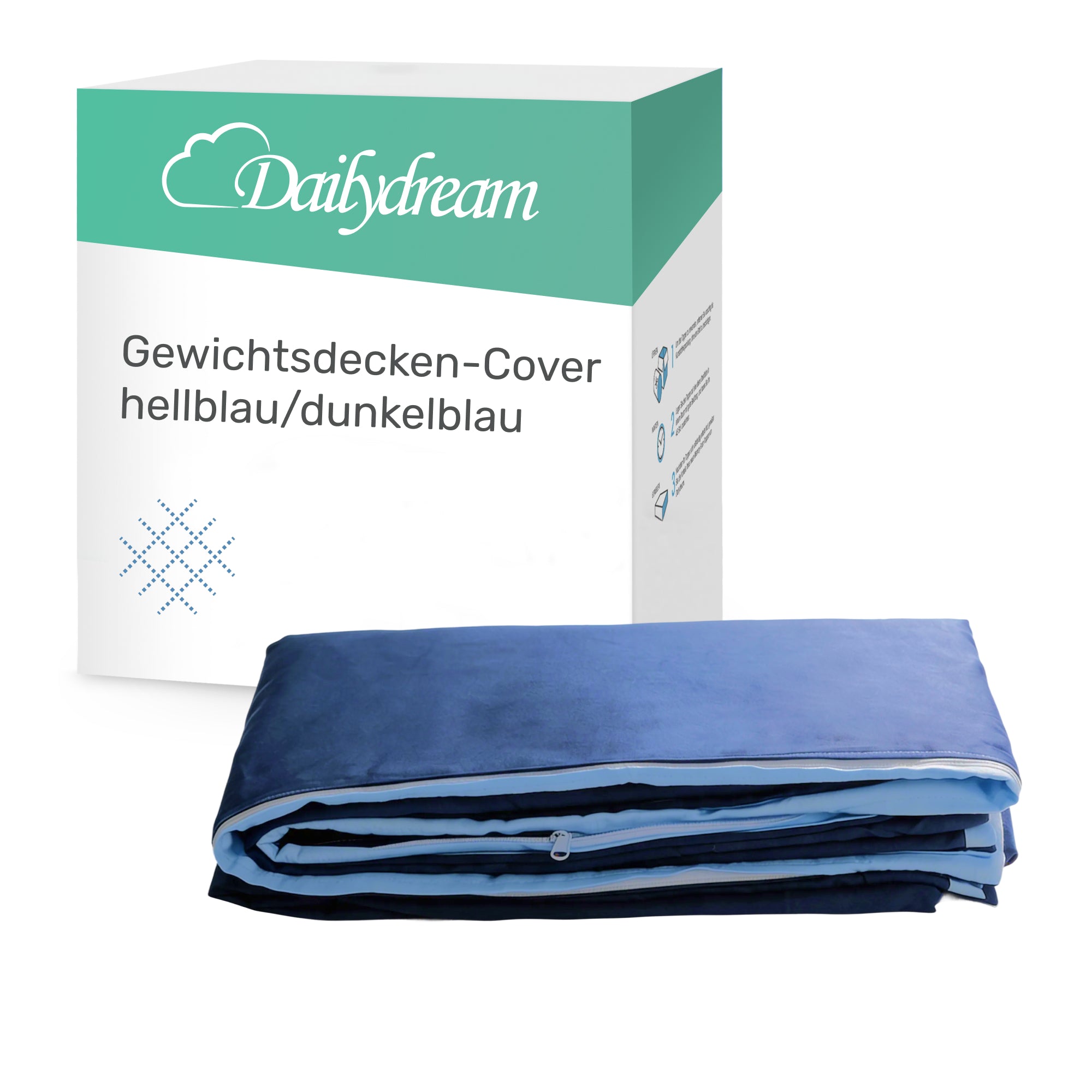 Dailydream Bezug in blau für Erwachsenengewichtsdecken 135 x 200 cm - zweifarbig