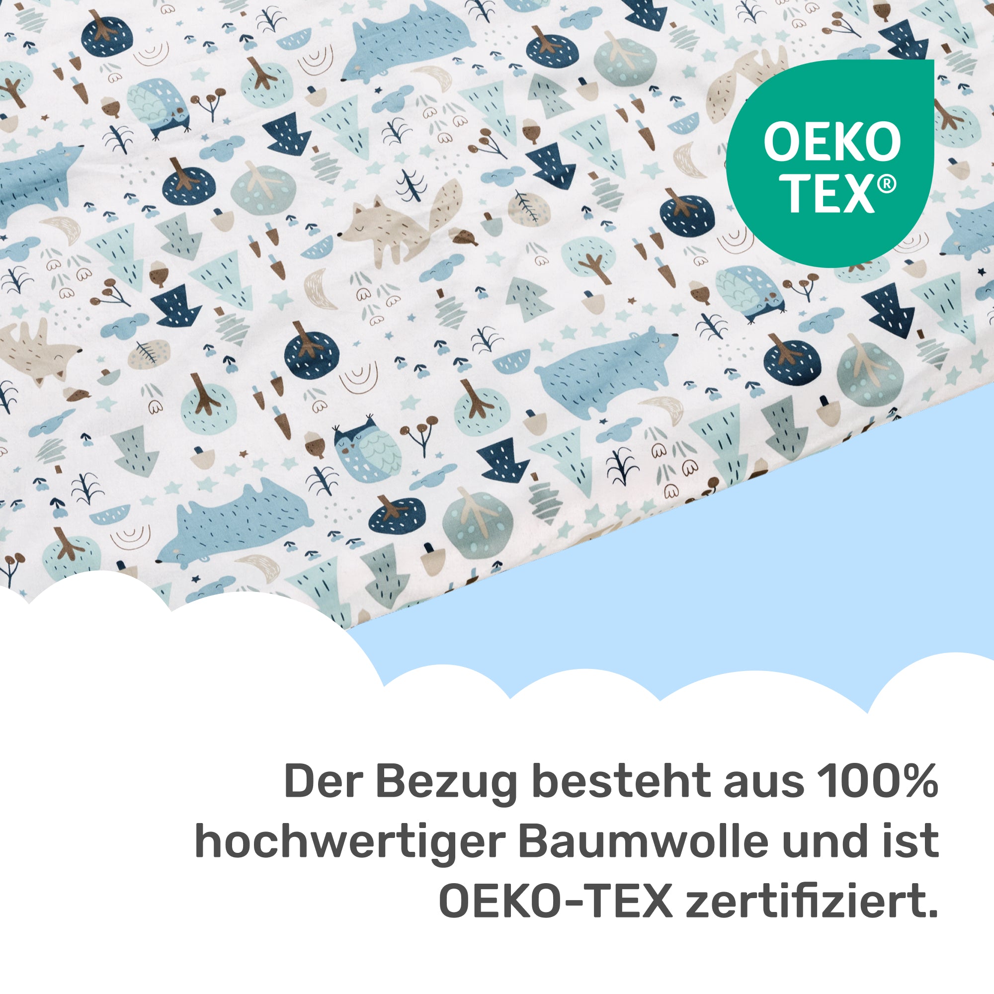 Gewichtsdeckenbezug für Kinder aus 100% Baumwolle, Edition "Wald"