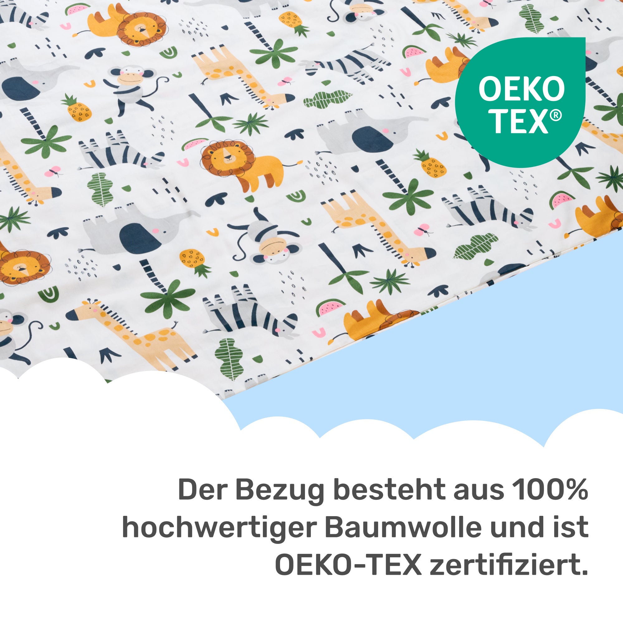 Gewichtsdeckenbezug für Kinder aus 100% Baumwolle, Edition "Safari"
