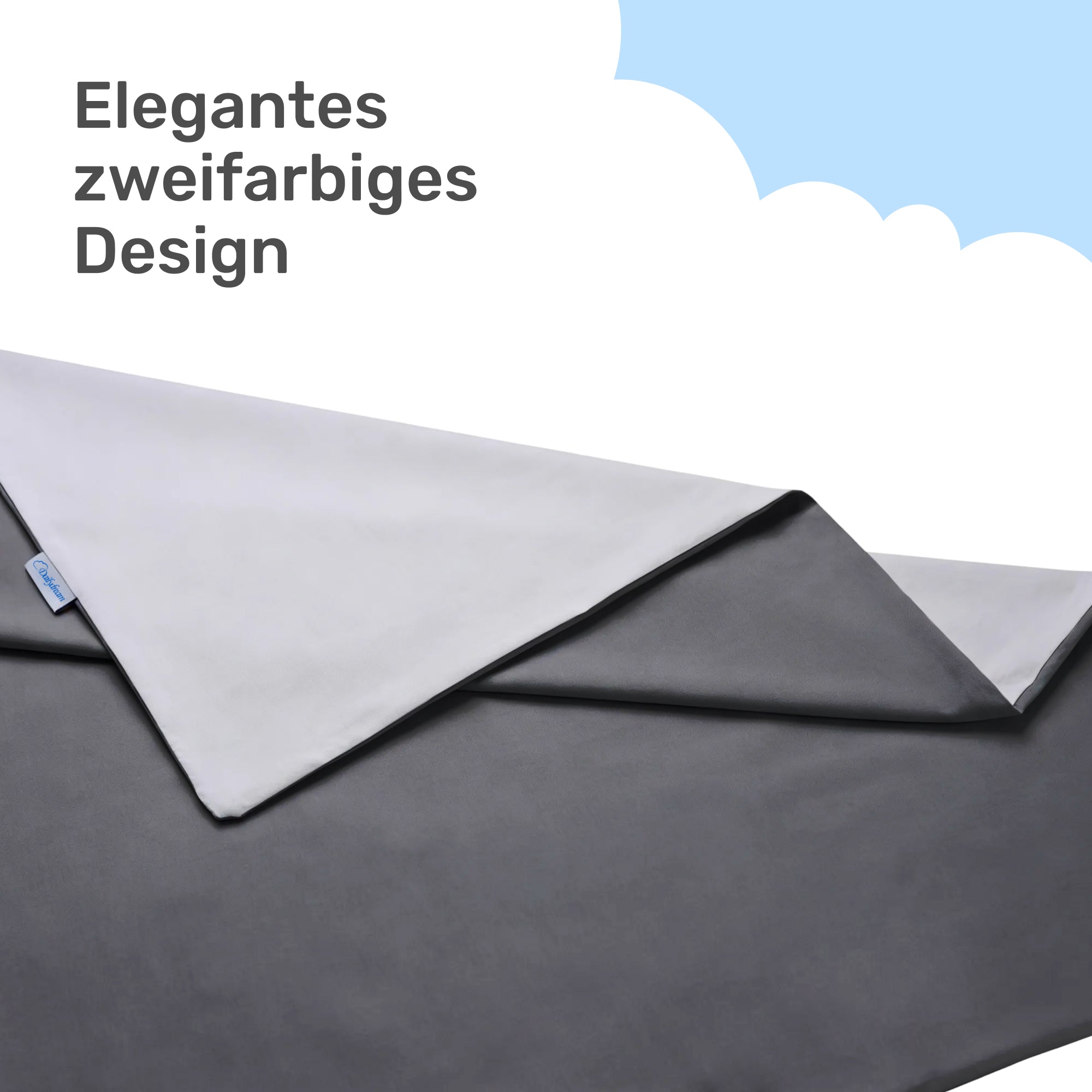 Dailydream Bezug in grau für Erwachsenengewichtsdecken 135 x 200 cm - zweifarbig