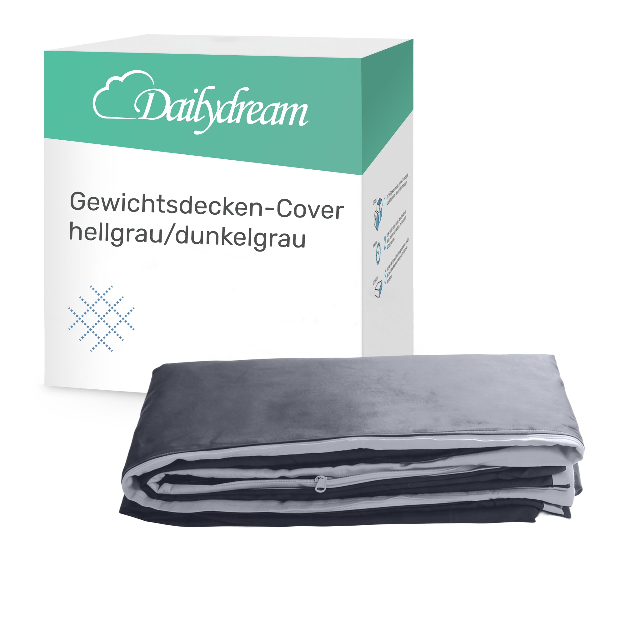 Dailydream Bezug in grau für Erwachsenengewichtsdecken 135 x 200 cm - zweifarbig