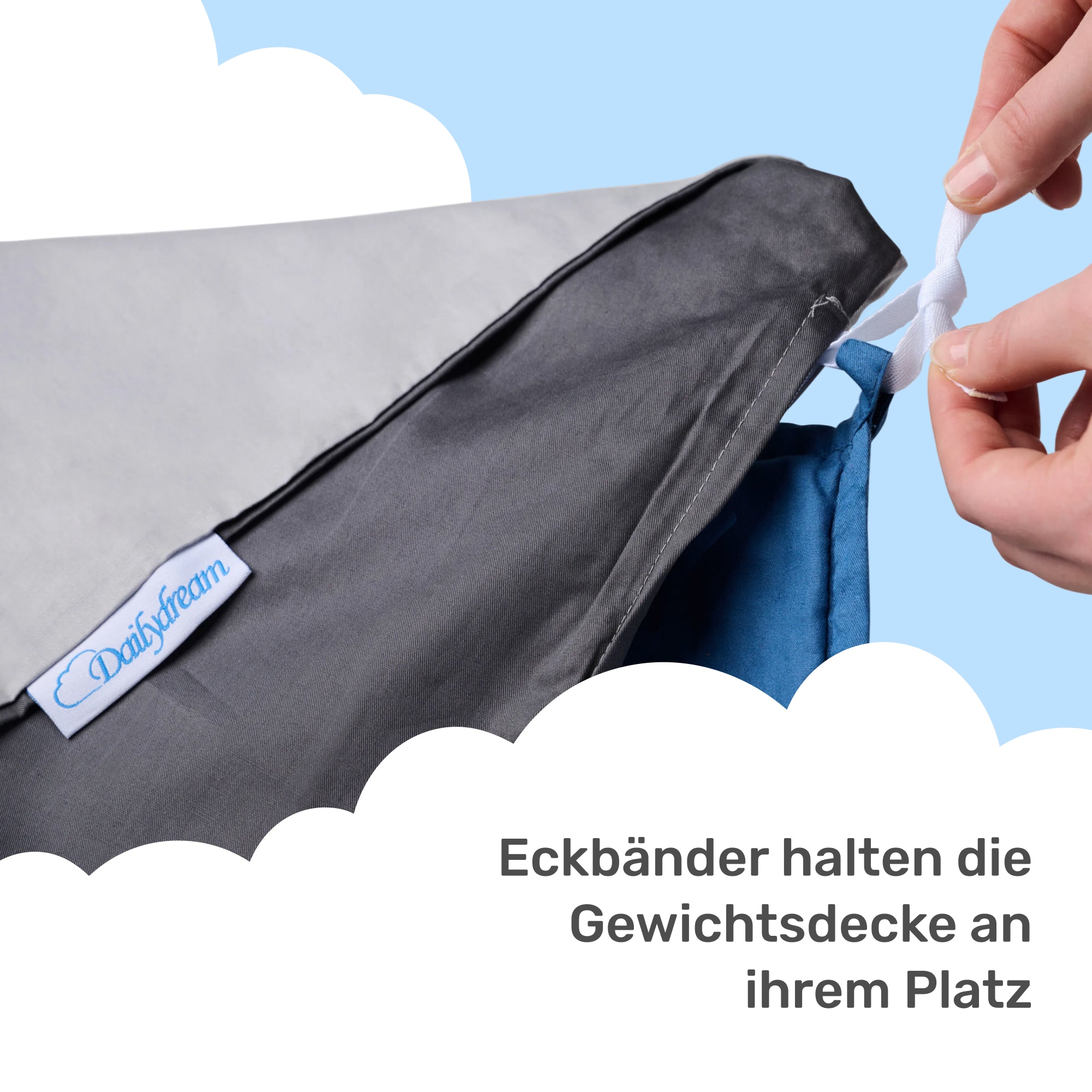 Dailydream Bezug in blau für Erwachsenengewichtsdecken 135 x 200 cm - zweifarbig