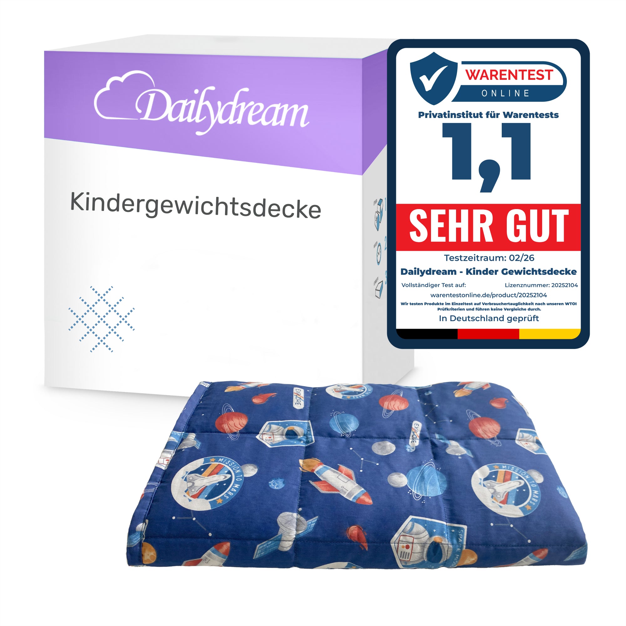 Weighted blanket cover for children made of 100% cotton, "Space" edition