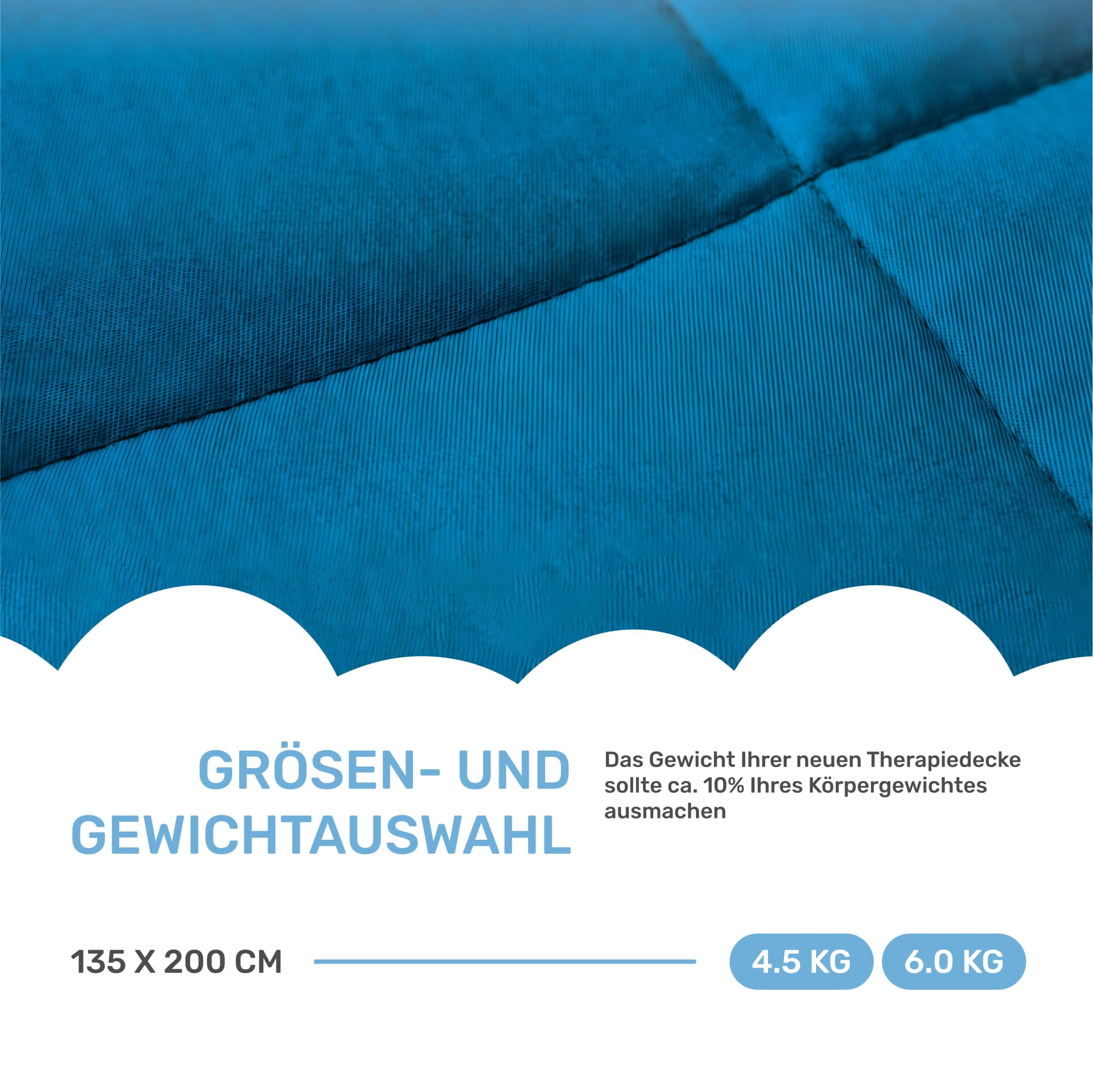 Gewichtsdecke für Erwachsene aus 100% Baumwolle, Edition "Blau"