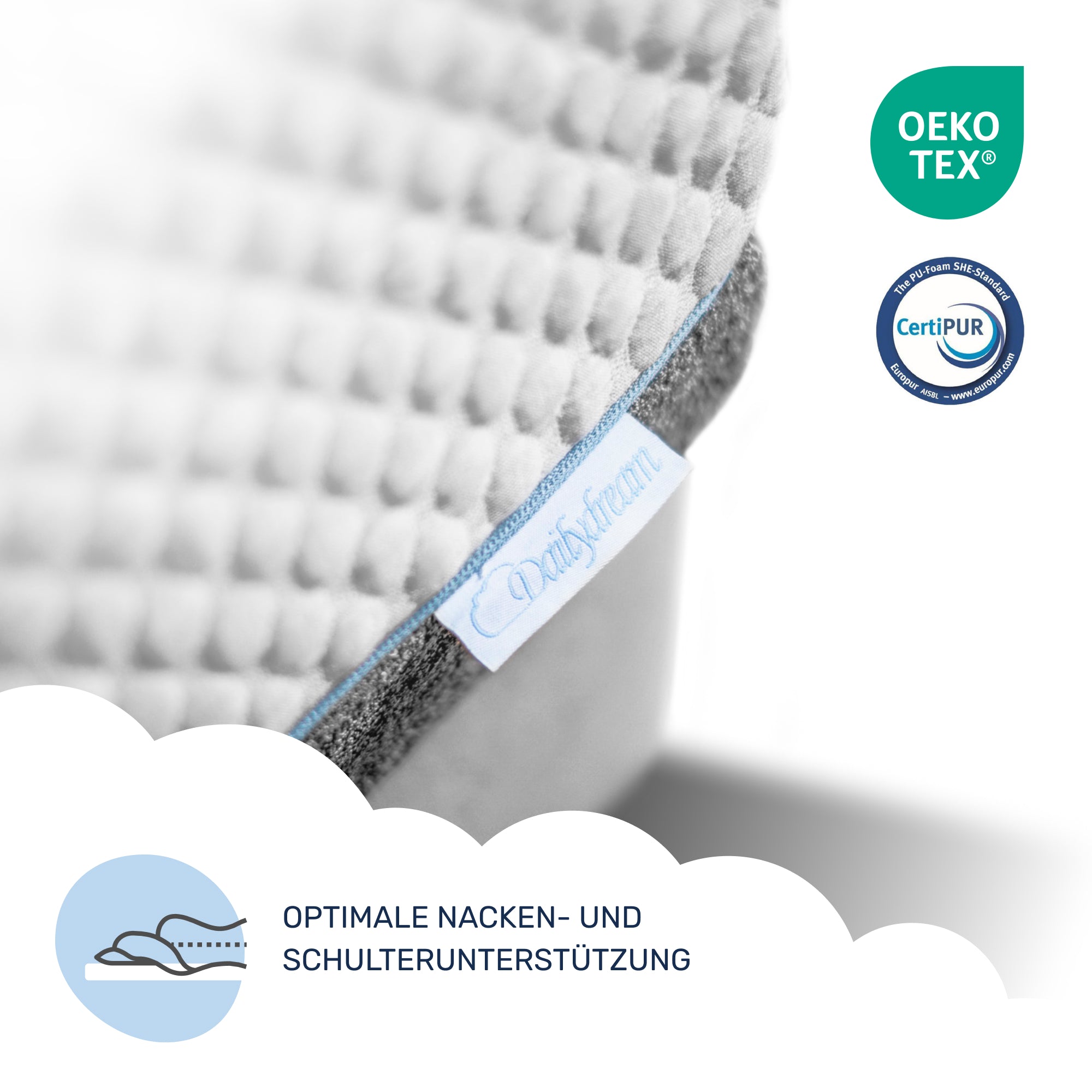 Hybrid-Matratze 3in1 mit Taschenfederkern, Kaltschaum und Memory Schaum