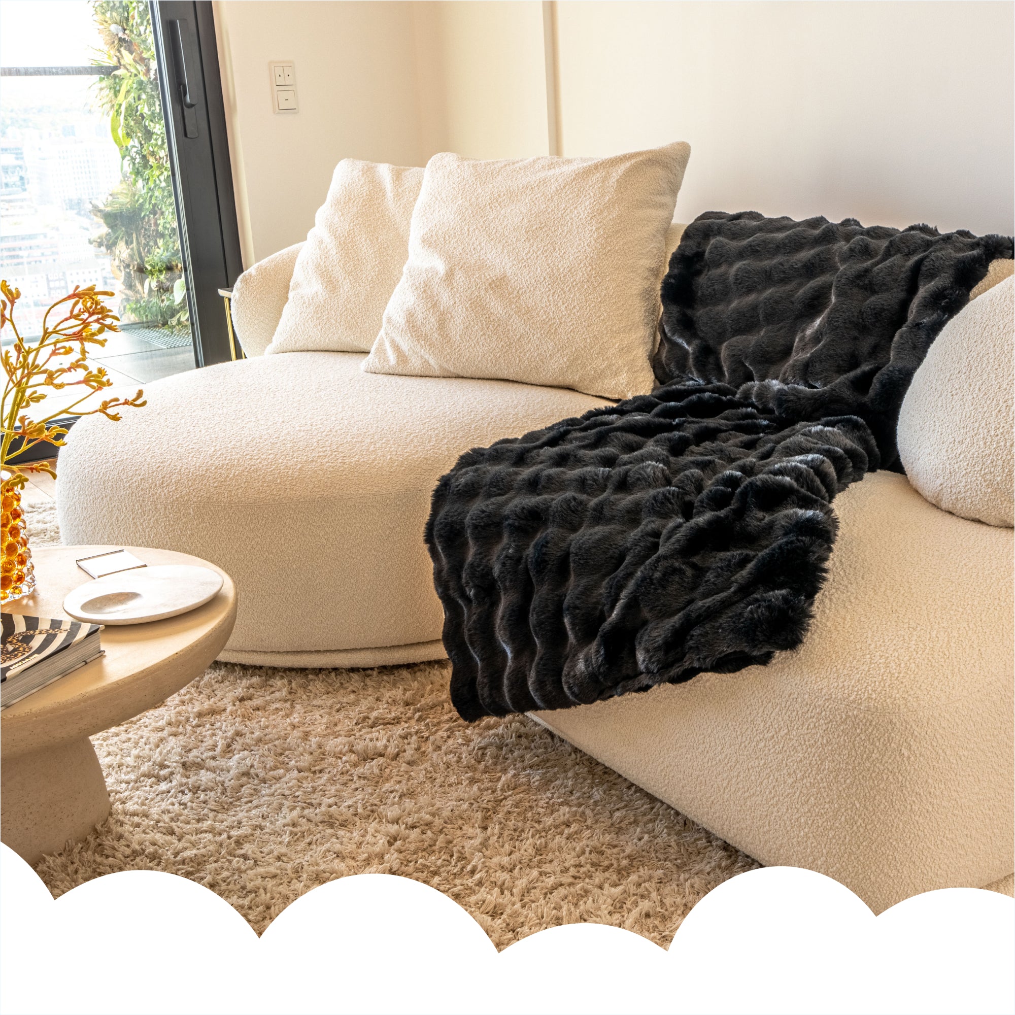 Manta de peluche Dailydream 150 x 200 cm negro