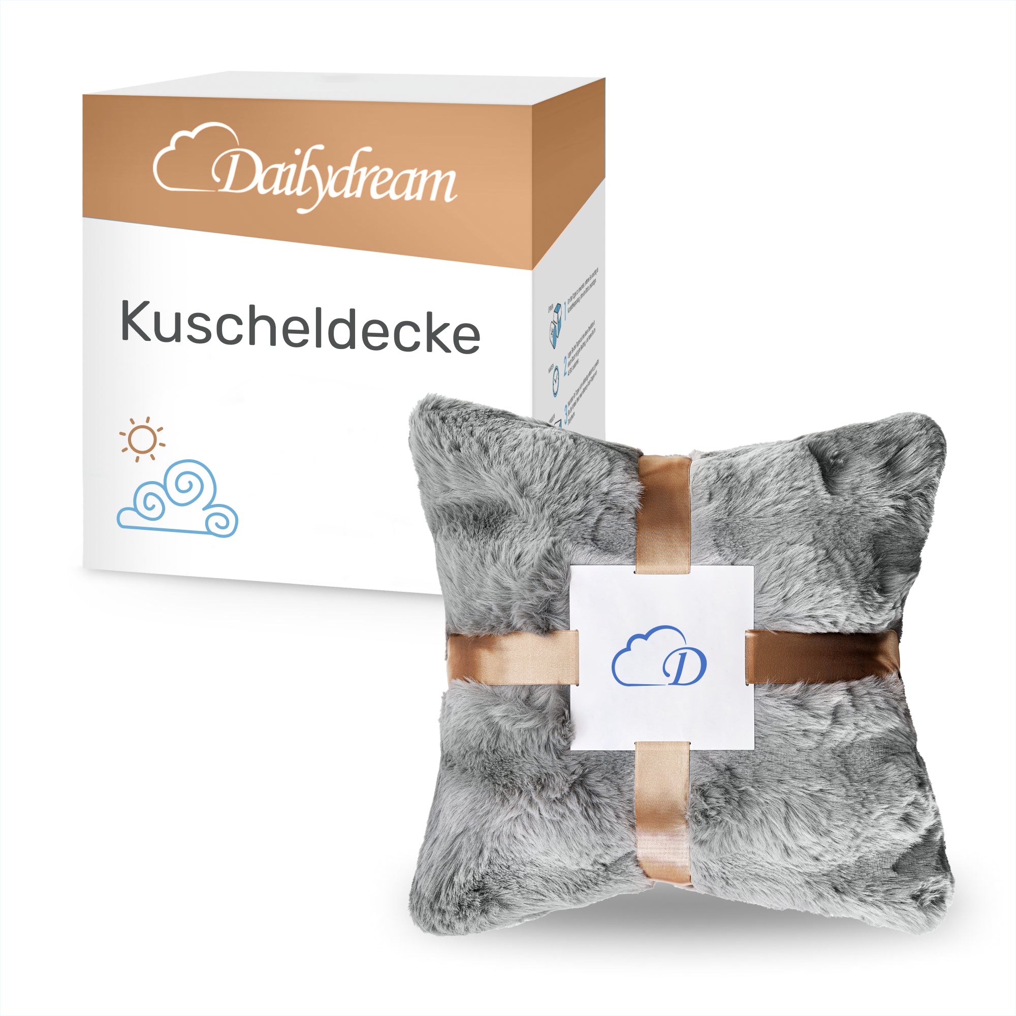 Manta de peluche Dailydream 150 x 200 cm gris