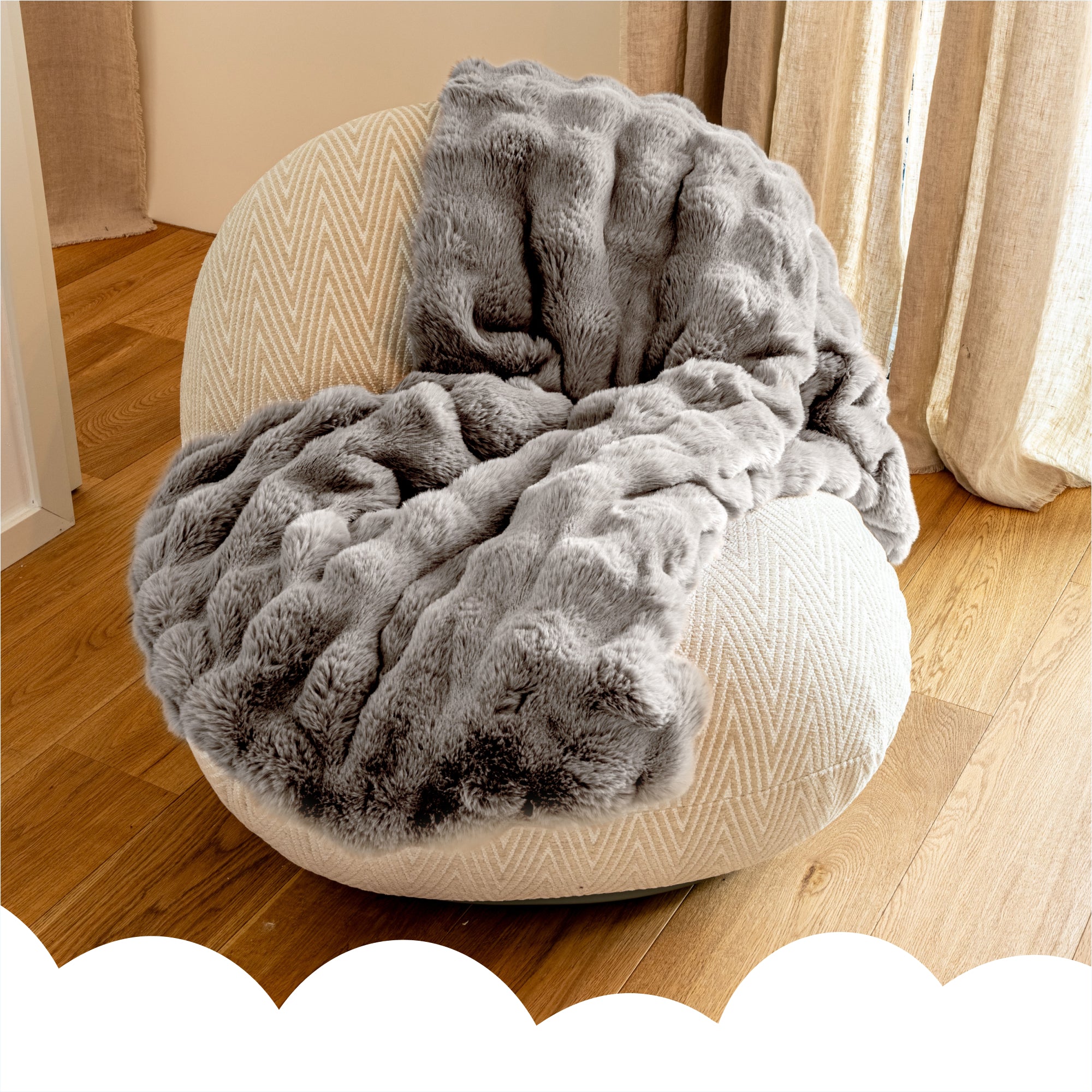 Manta de peluche Dailydream 150 x 200 cm gris