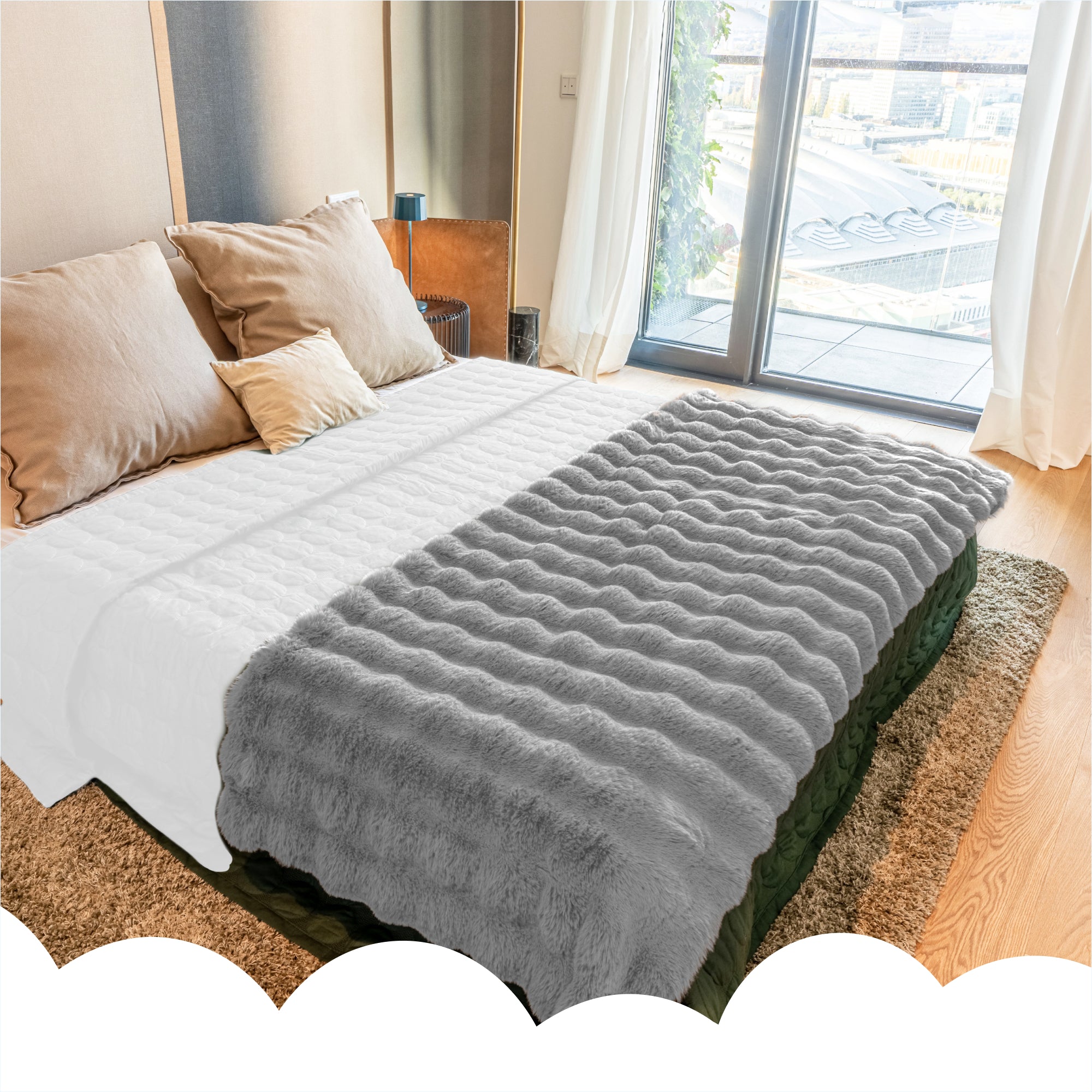 Manta de peluche Dailydream 150 x 200 cm gris