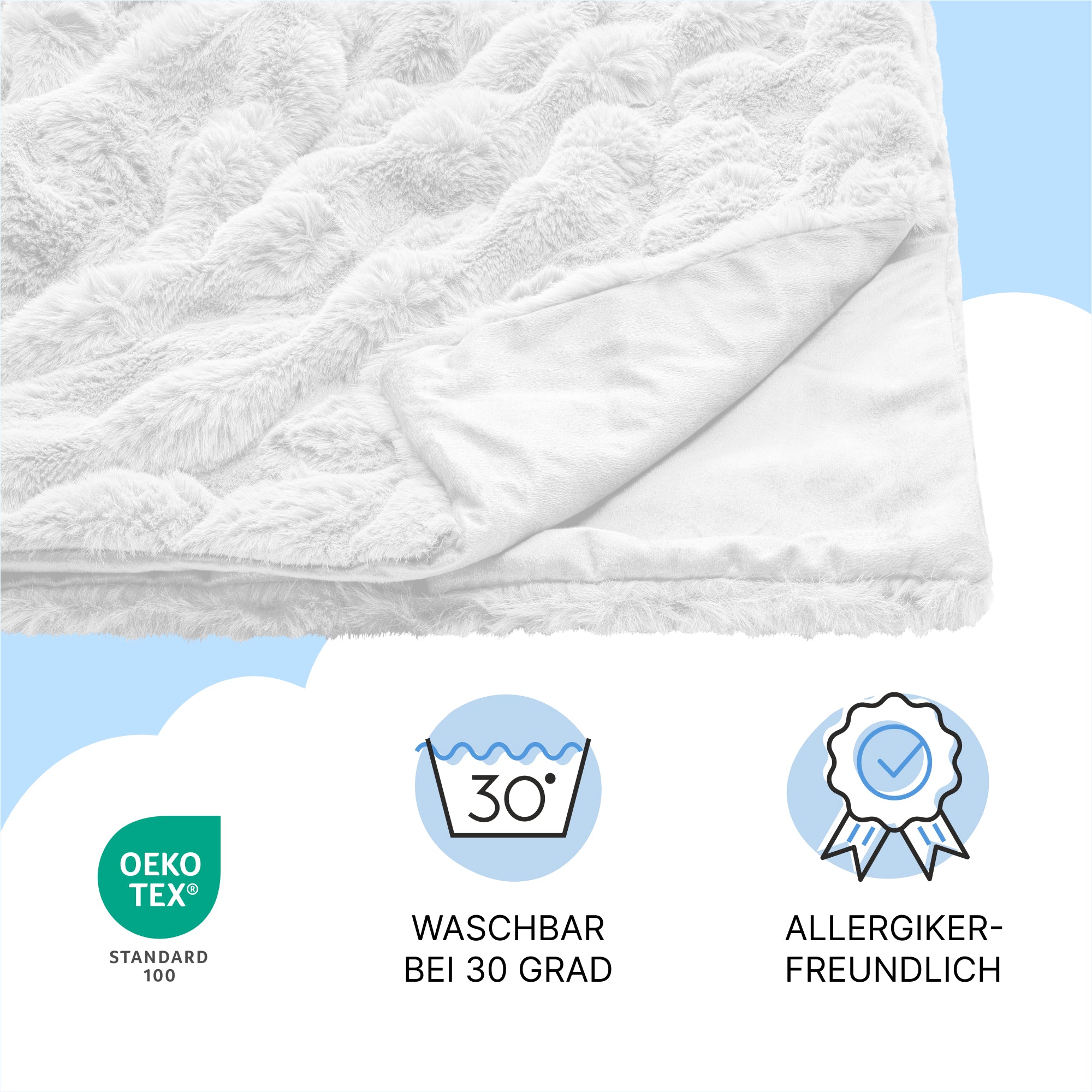 Manta de peluche Dailydream 150 x 200 cm blanca