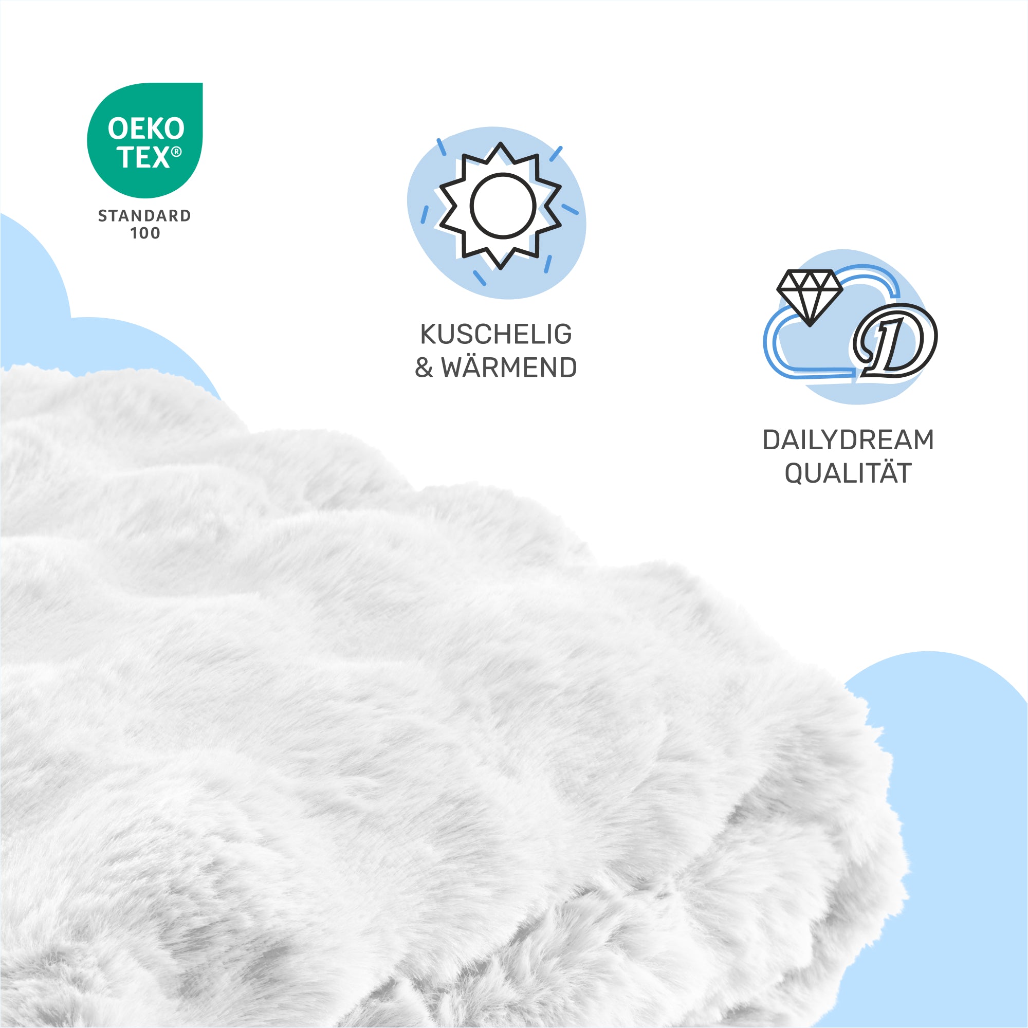 Manta de peluche Dailydream 150 x 200 cm blanca