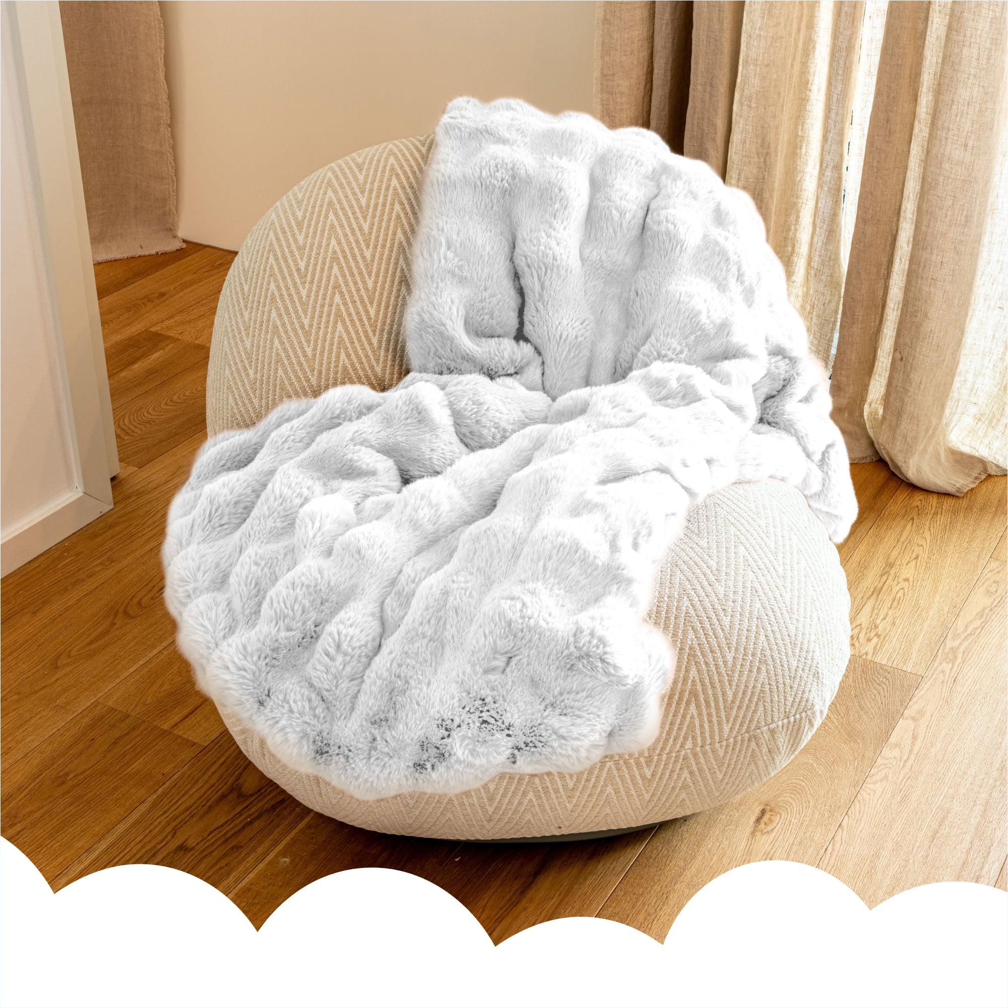 Manta de peluche Dailydream 150 x 200 cm blanca