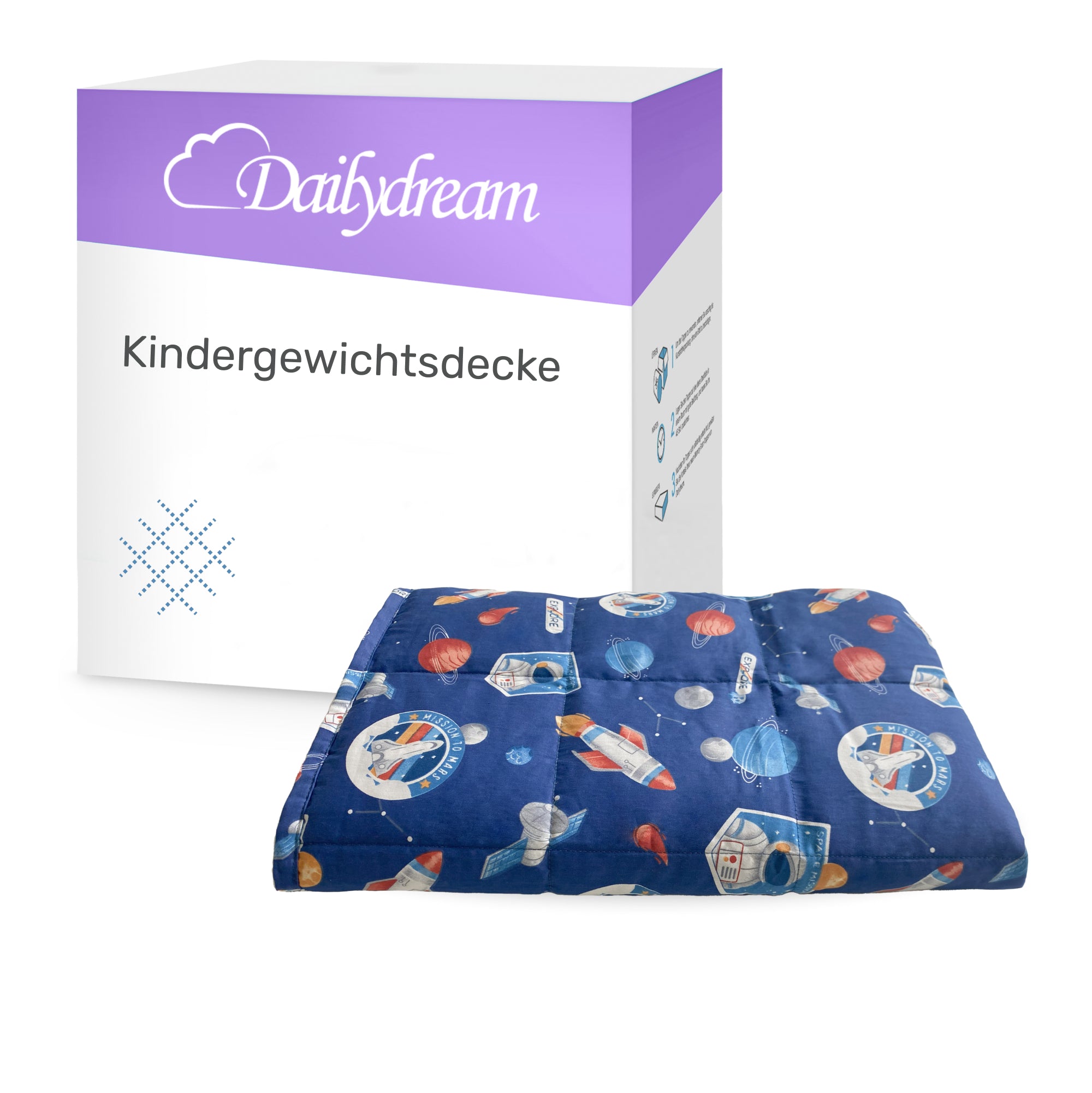 Gewichtsdecke für Kinder aus 100% Baumwolle, Edition "Space"