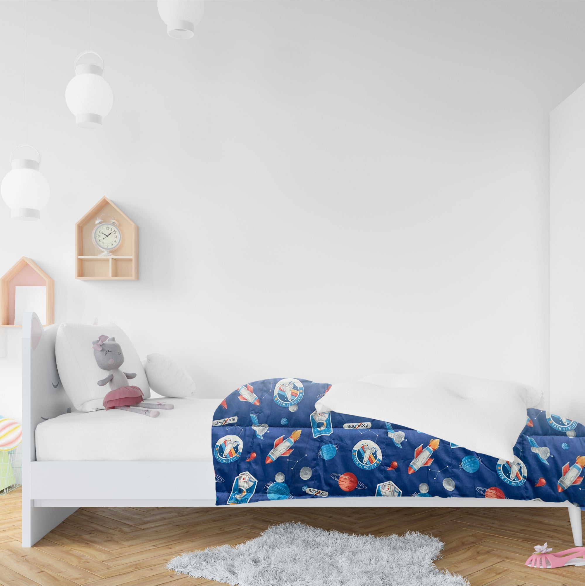 Tyngd filt för barn gjord av 100% bomull, "Space"-utgåva