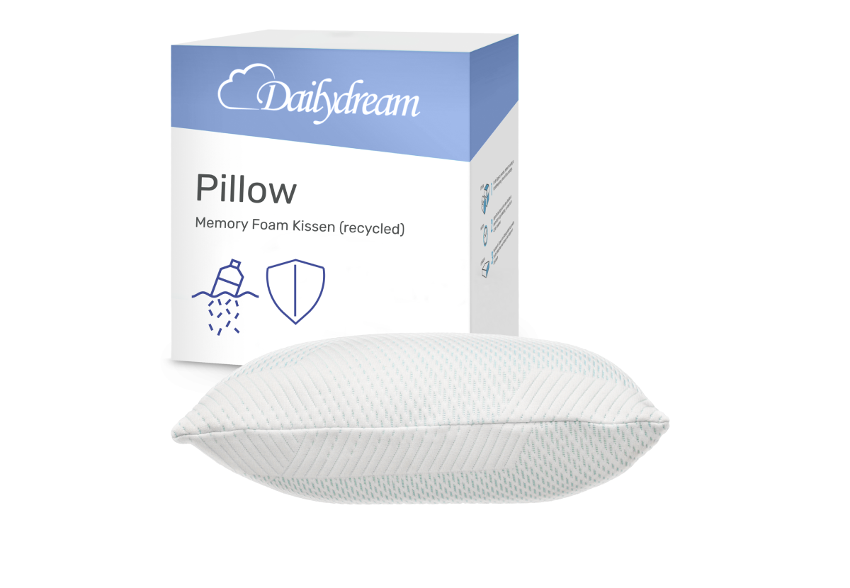 Cuadrado, práctico, bueno. Almohada viscoelástica.