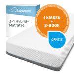 Hybrid-Matratze 3in1 mit Taschenfederkern, Kaltschaum und Memory Schaum