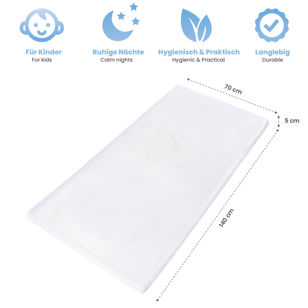 Dailydream viscoelastische Matratzenauflage “Model Kids M” mit Memory Foam Effekt, Edition “Standard”