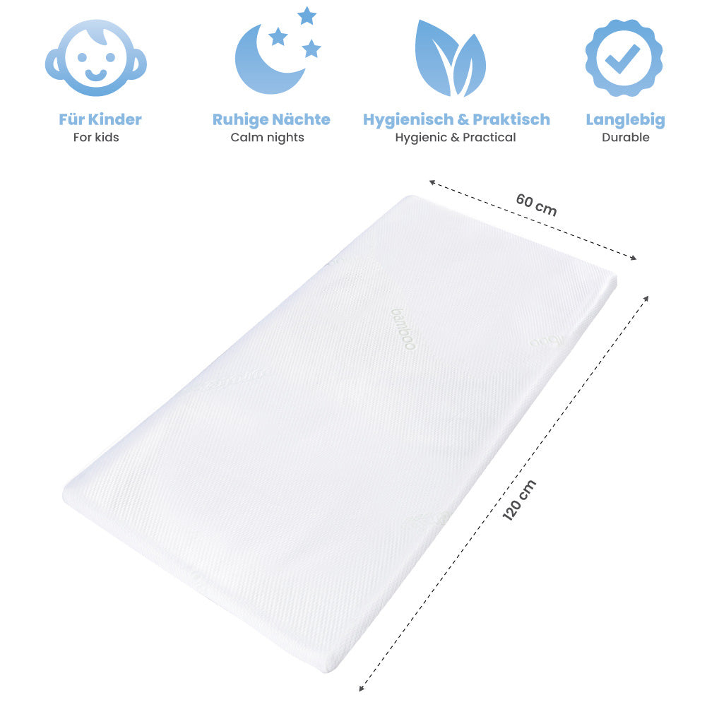 Dailydream viscoelastische Matratzenauflage “Model Kids M” mit Memory Foam Effekt, Edition “Clean Ocean”