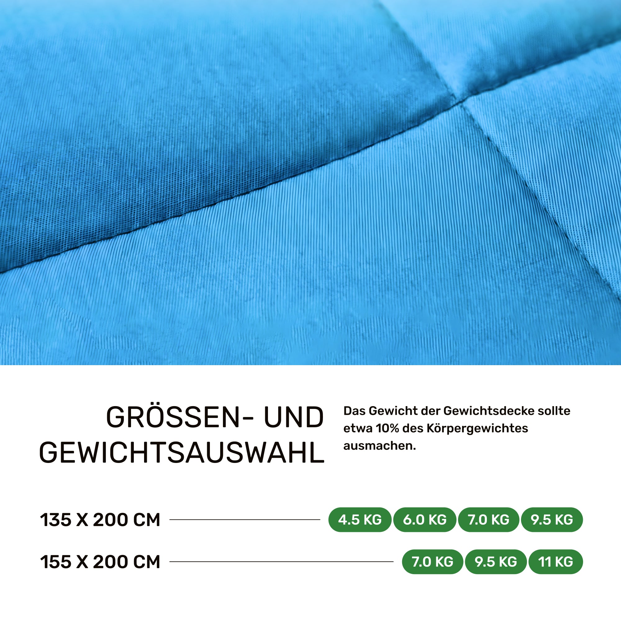 Weighted blanket for adults made of 100% cotton, "Blue" edition