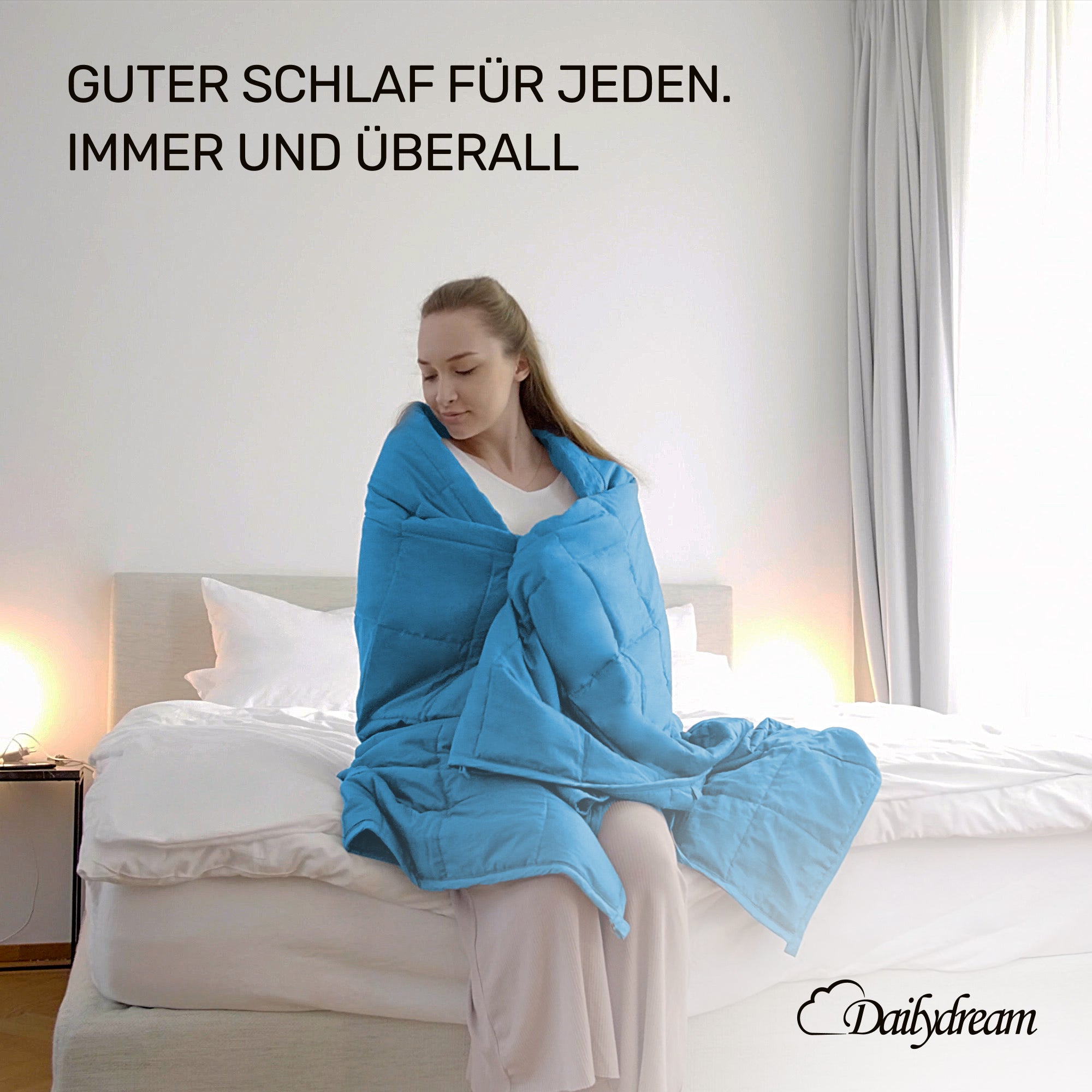 Weighted blanket for adults made of 100% cotton, "Blue" edition