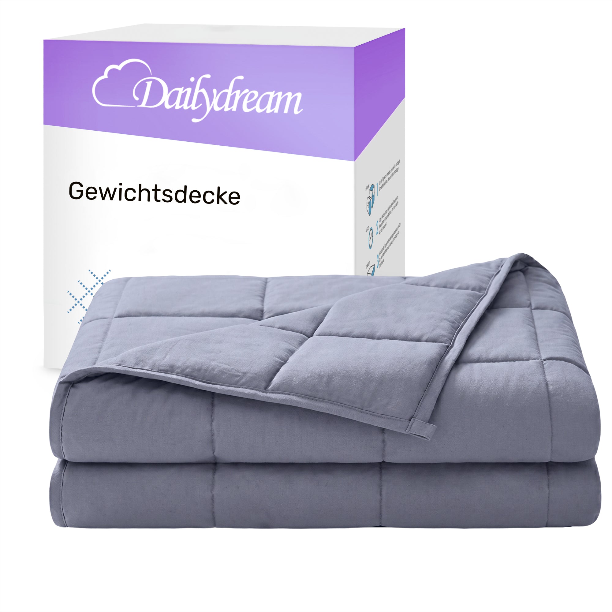 Weighted blanket for adults made of 100% cotton, "Grey" edition