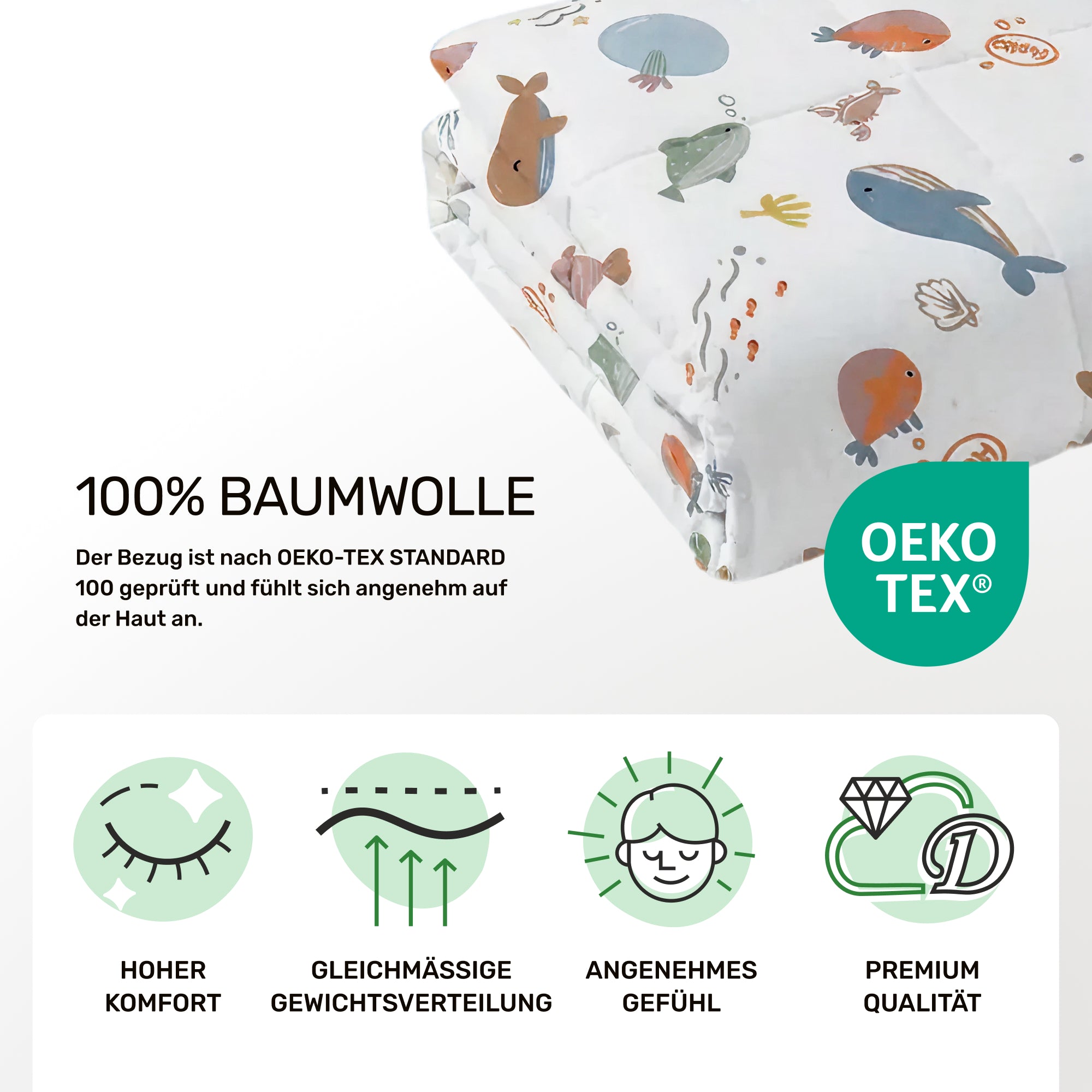 Gewichtsdecke für Kinder aus 100% Baumwolle, Edition "Ocean"