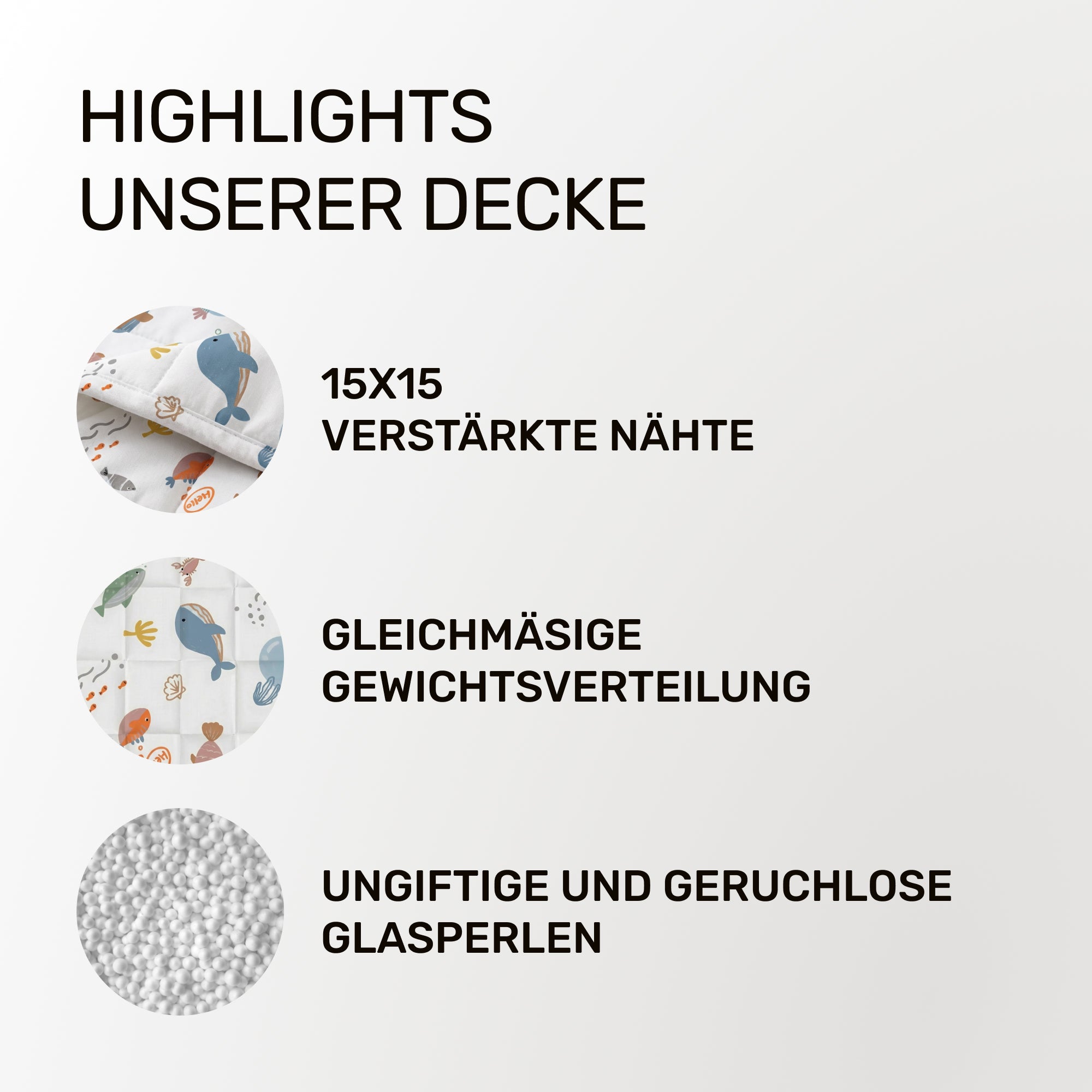 Gewichtsdecke für Kinder aus 100% Baumwolle, Edition "Ocean"