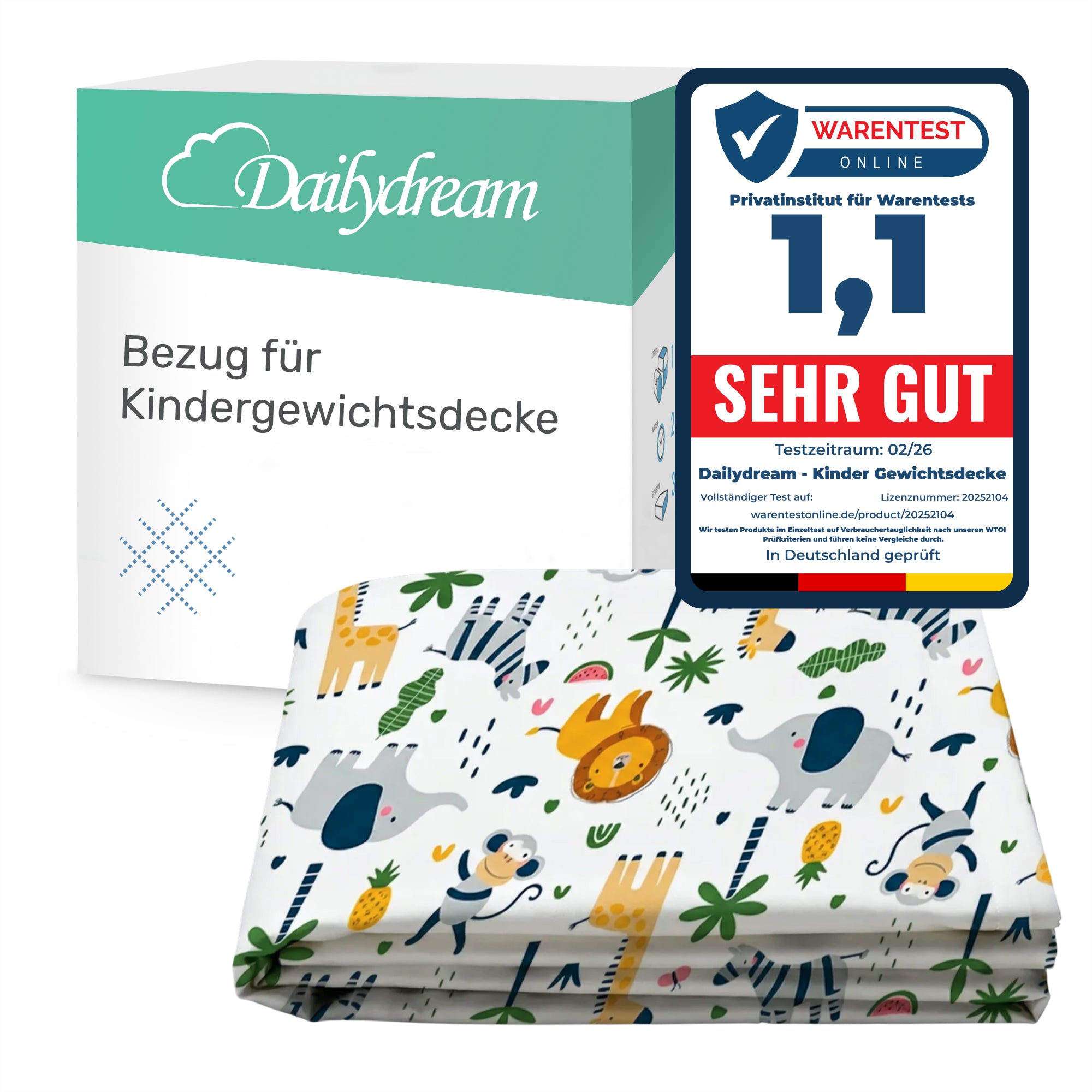 Vägt filt för barn av 100% bomull, "Safari"-utgåva