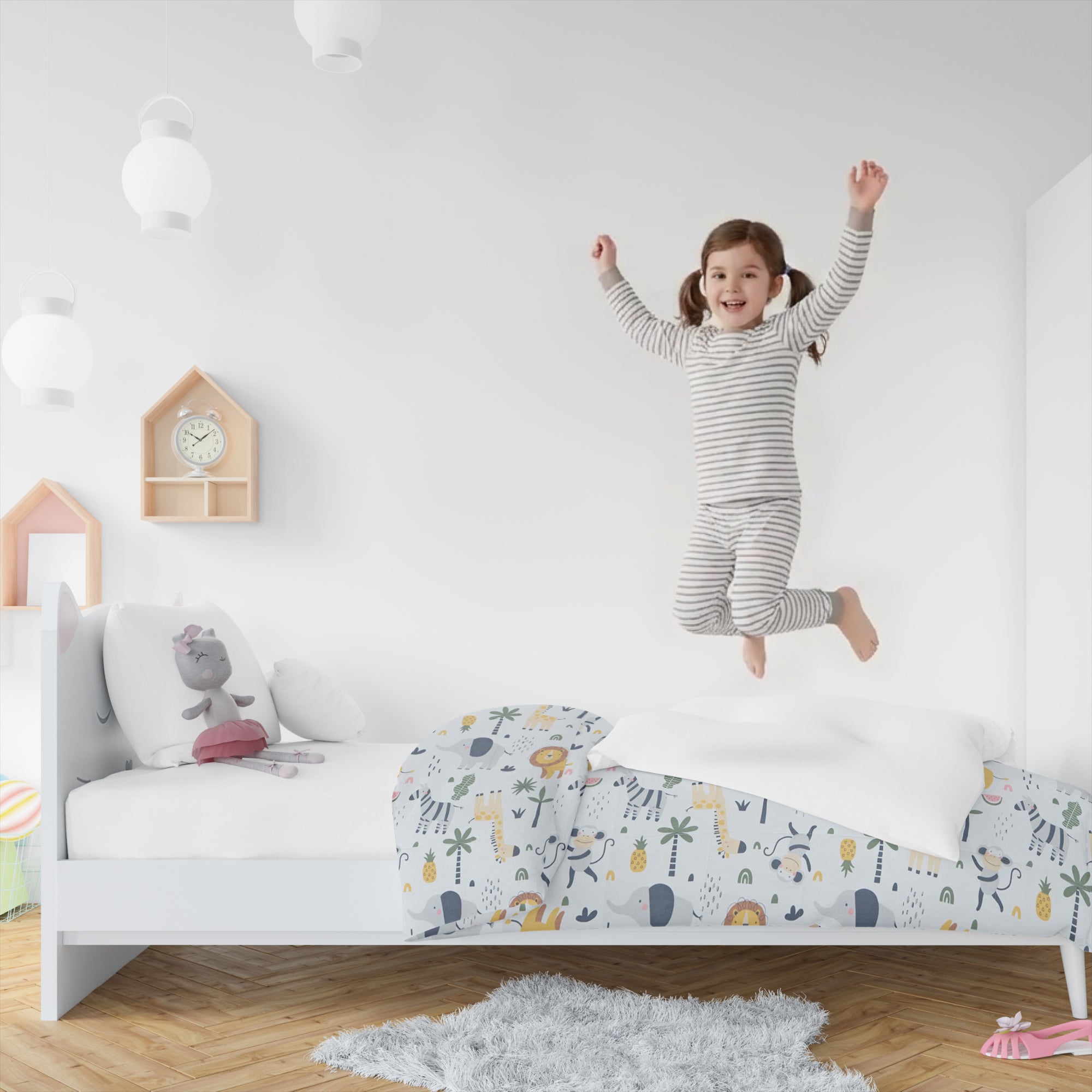 Weighted blanket for children made of 100% cotton, "Safari" edition