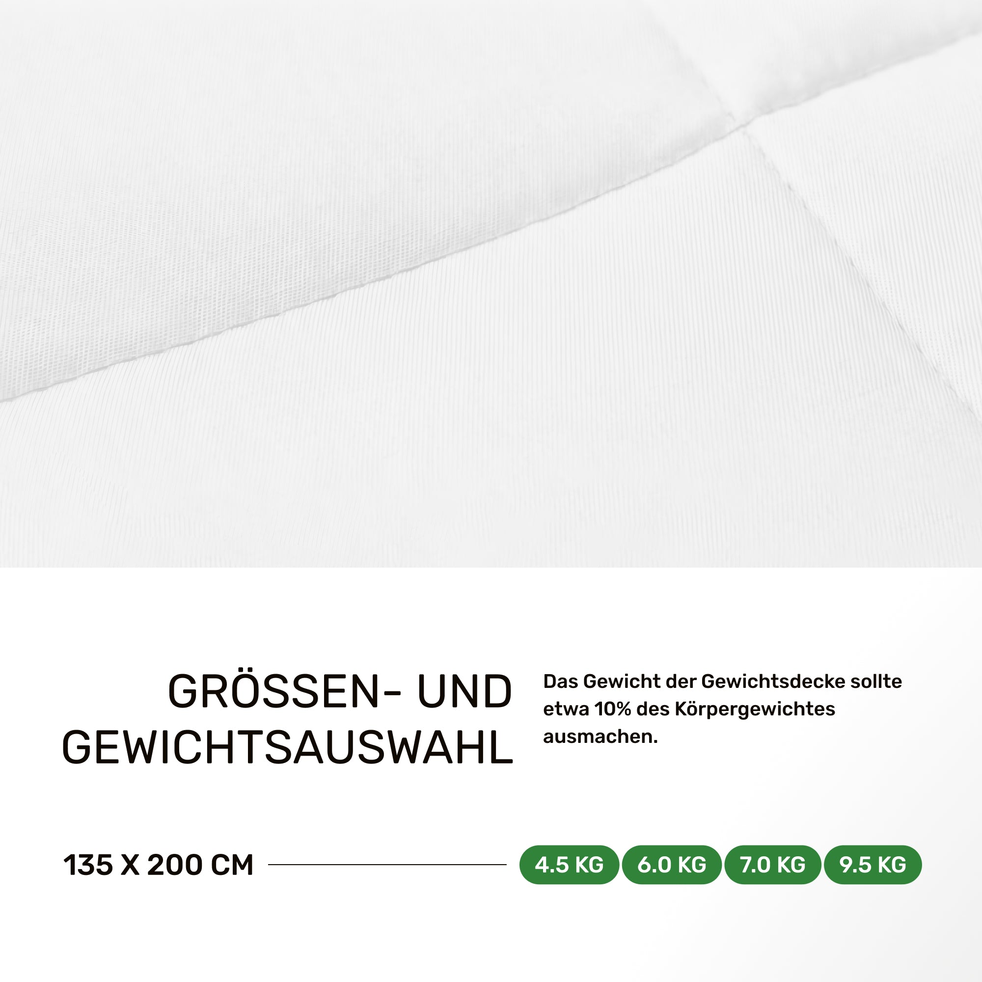 Gewichtsdecke für Erwachsene aus 100% Baumwolle, Edition "Weiß"