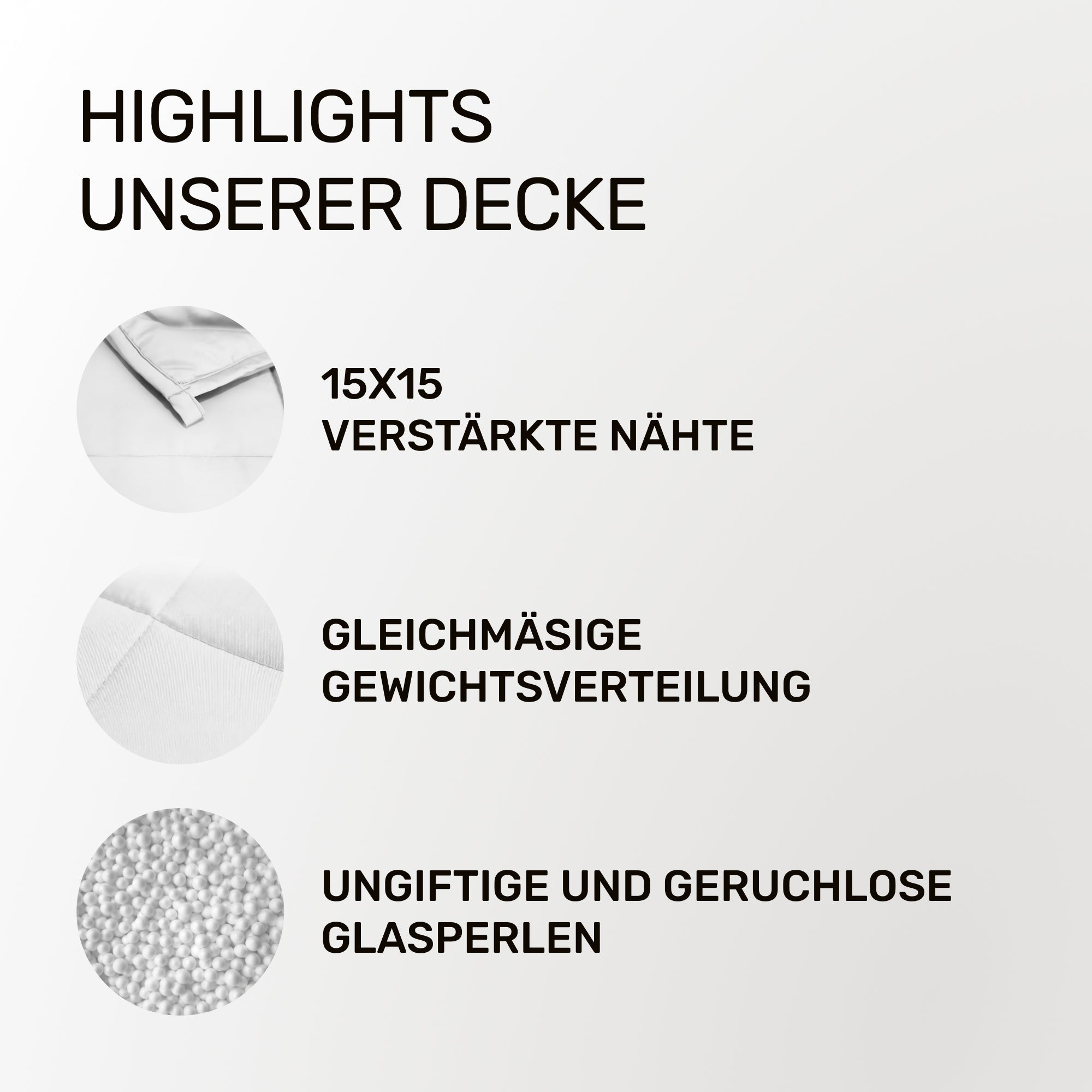 Gewichtsdecke für Kinder aus 100% Baumwolle, Edition "Weiß"