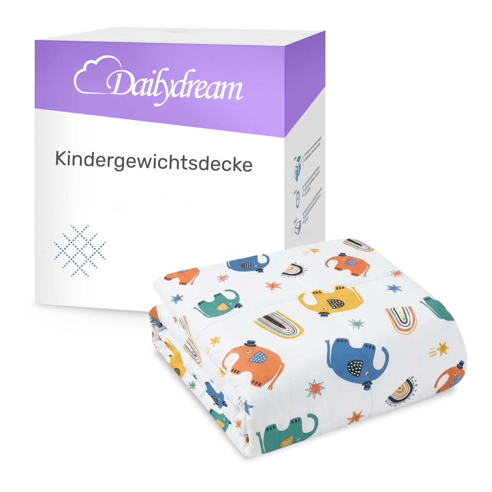 Weighted blanket for children made of 100% cotton, “Elephant” edition