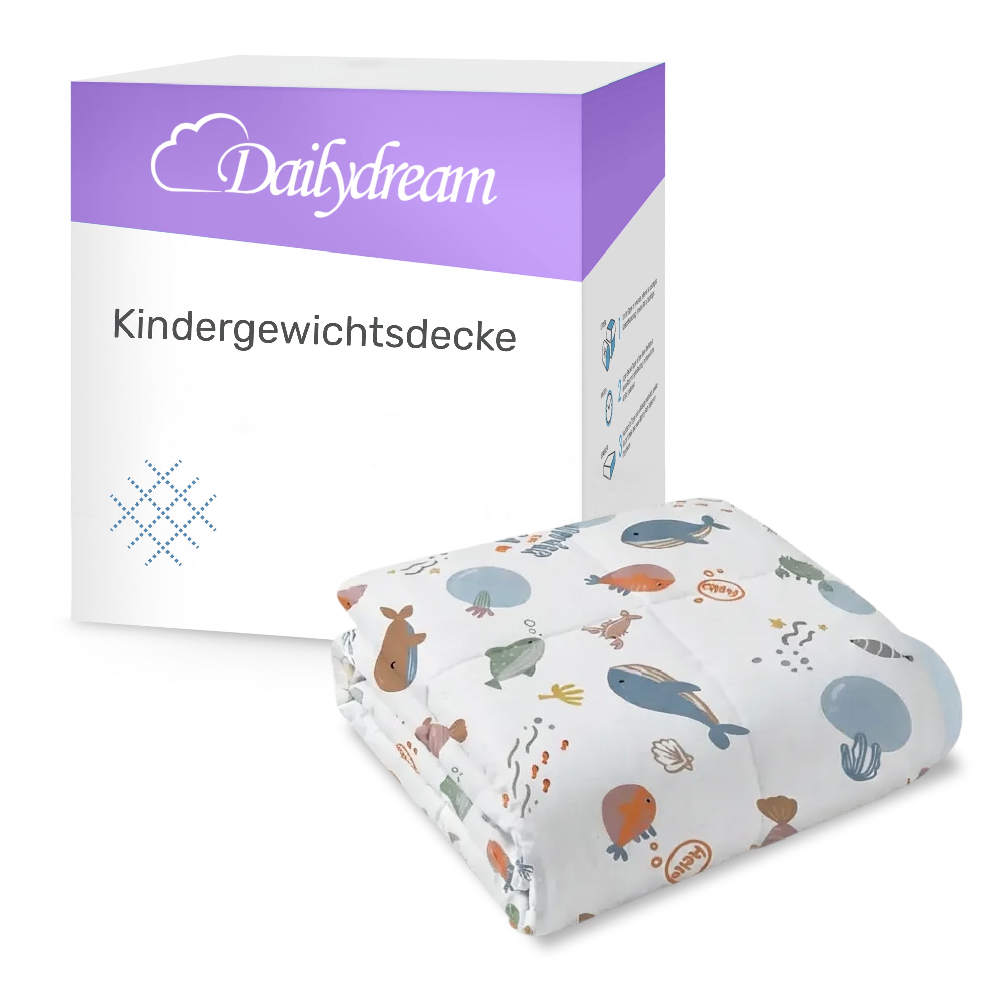 Weighted blanket for children made of 100% cotton, "Ocean" edition