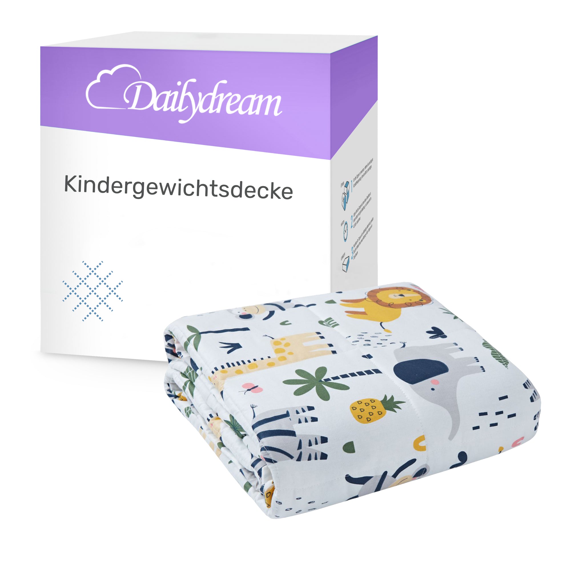 Weighted blanket for children made of 100% cotton, "Safari" edition