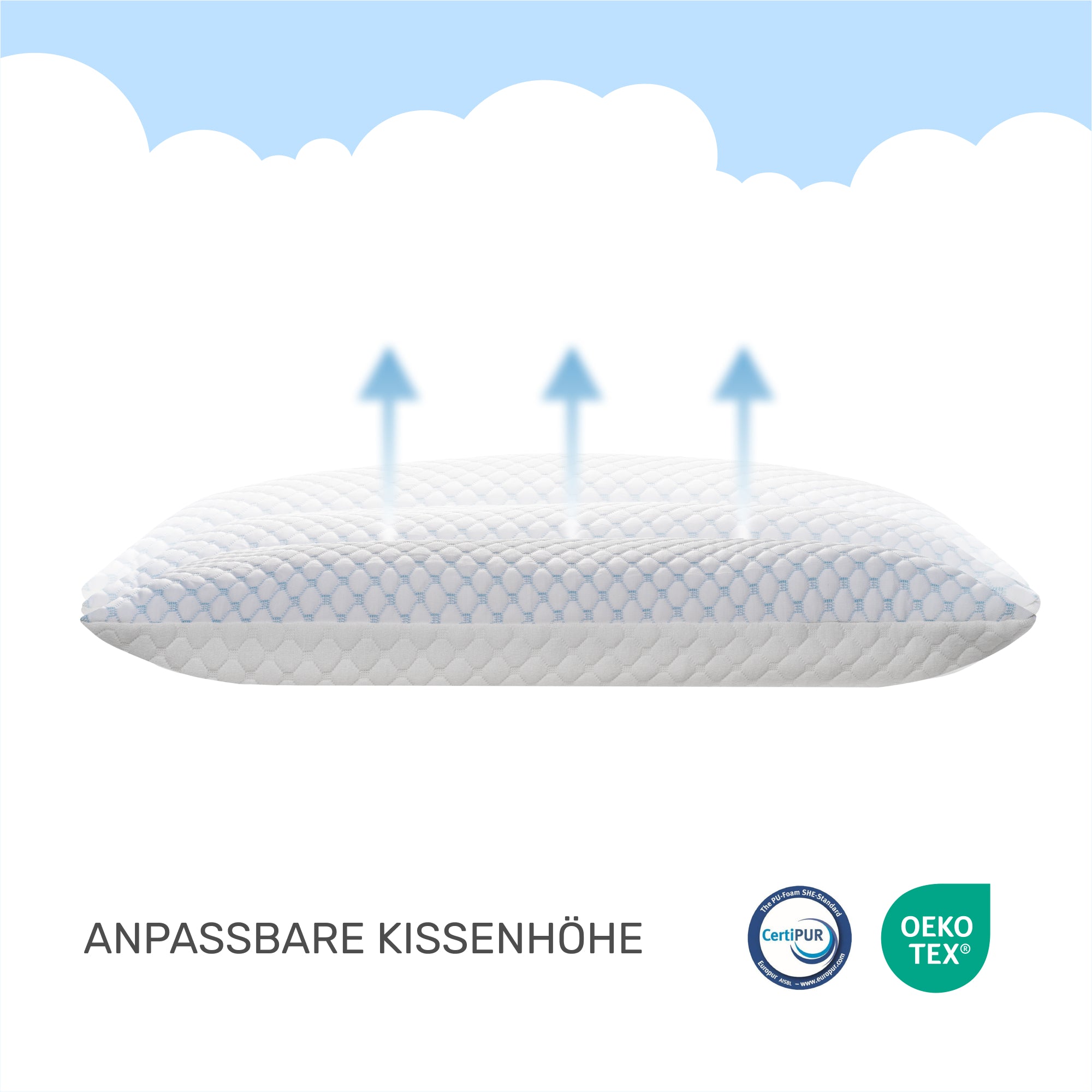 Nackenstützkissen FlexiCloud, 80x40cm, weiß